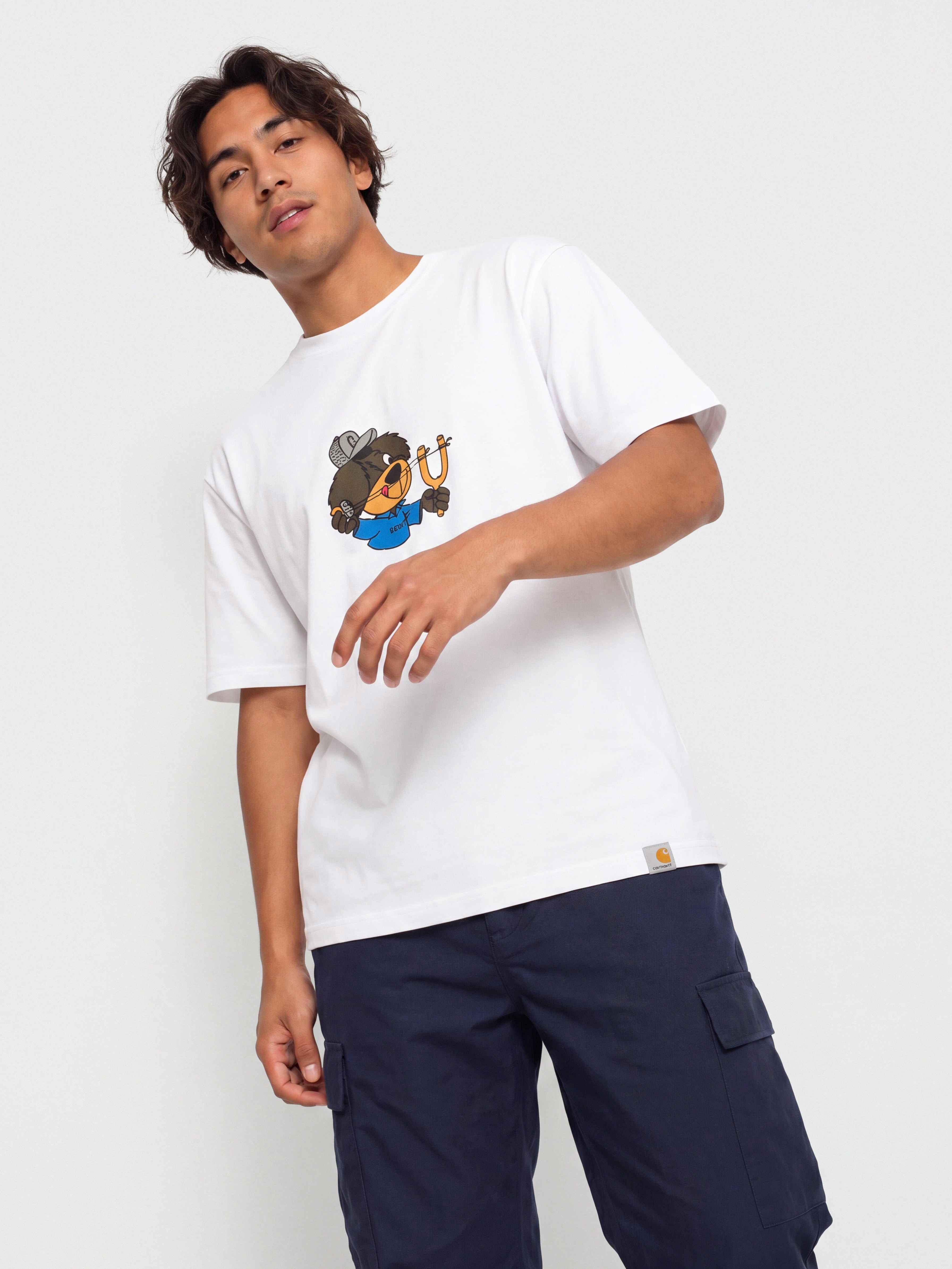 Футболка Carhartt WIP Slingshot (white/heavy enzyme wash)