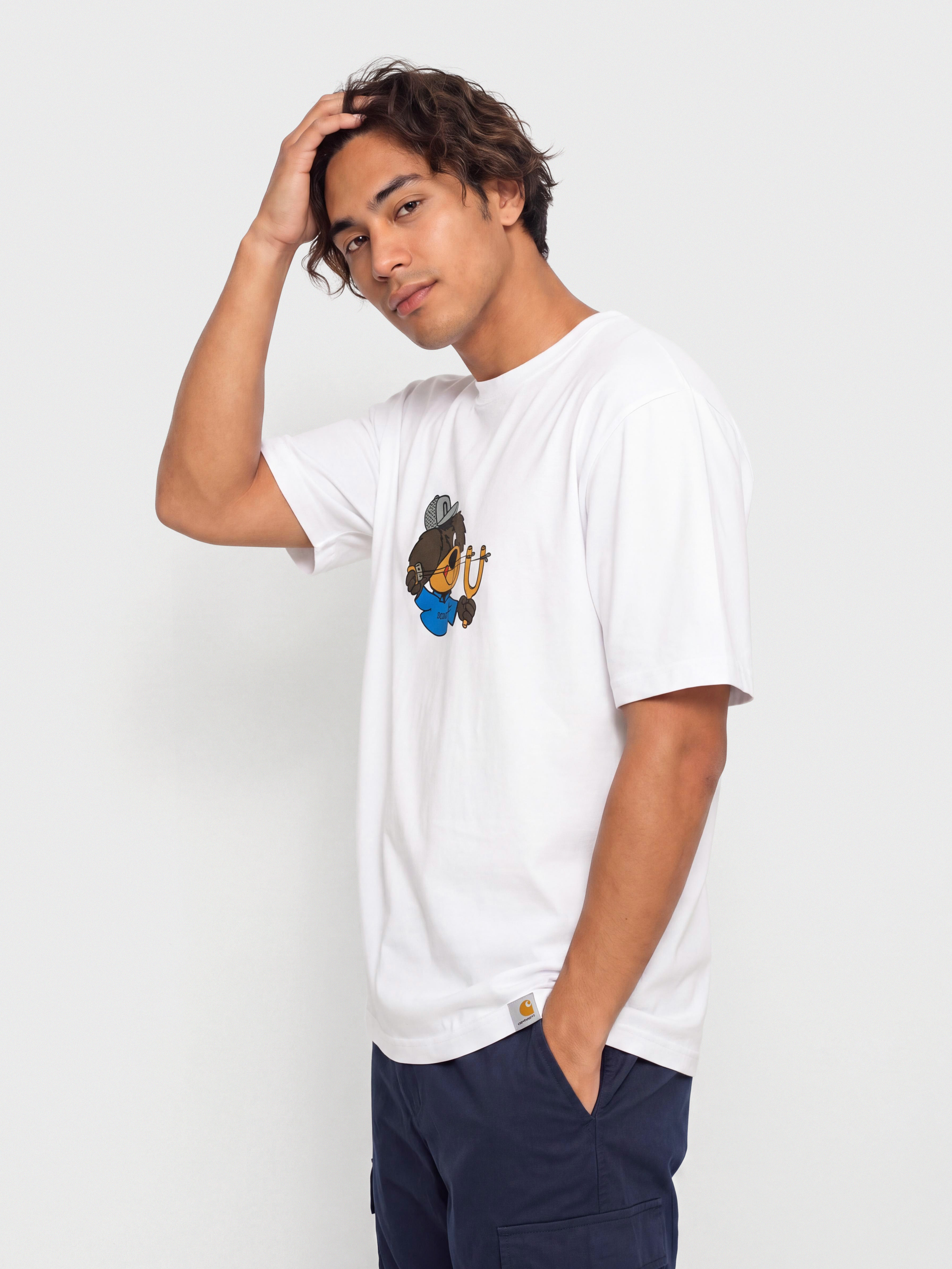 Футболка Carhartt WIP Slingshot (white/heavy enzyme wash)