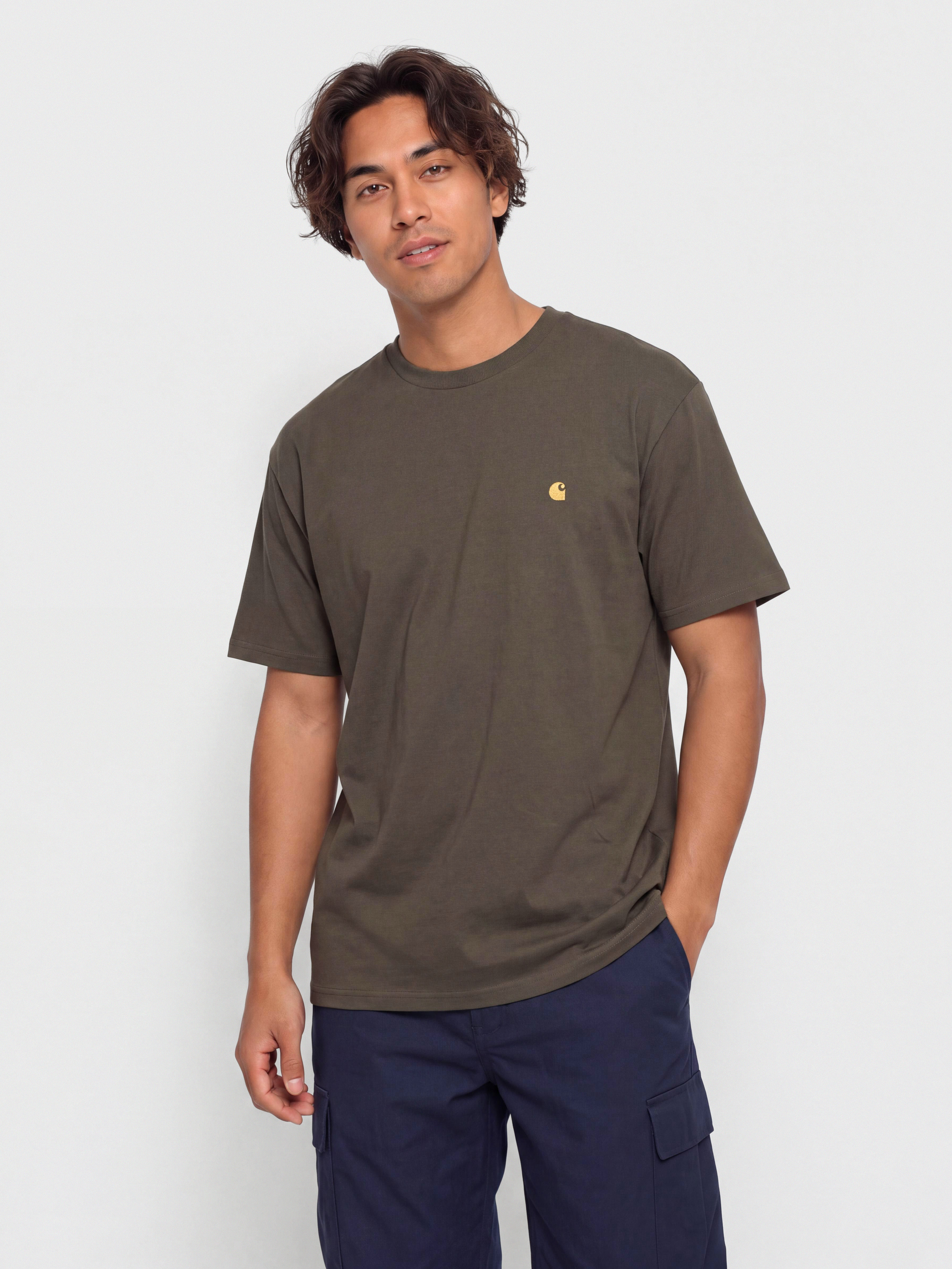 Футболка Carhartt WIP Chase (shungite/gold)