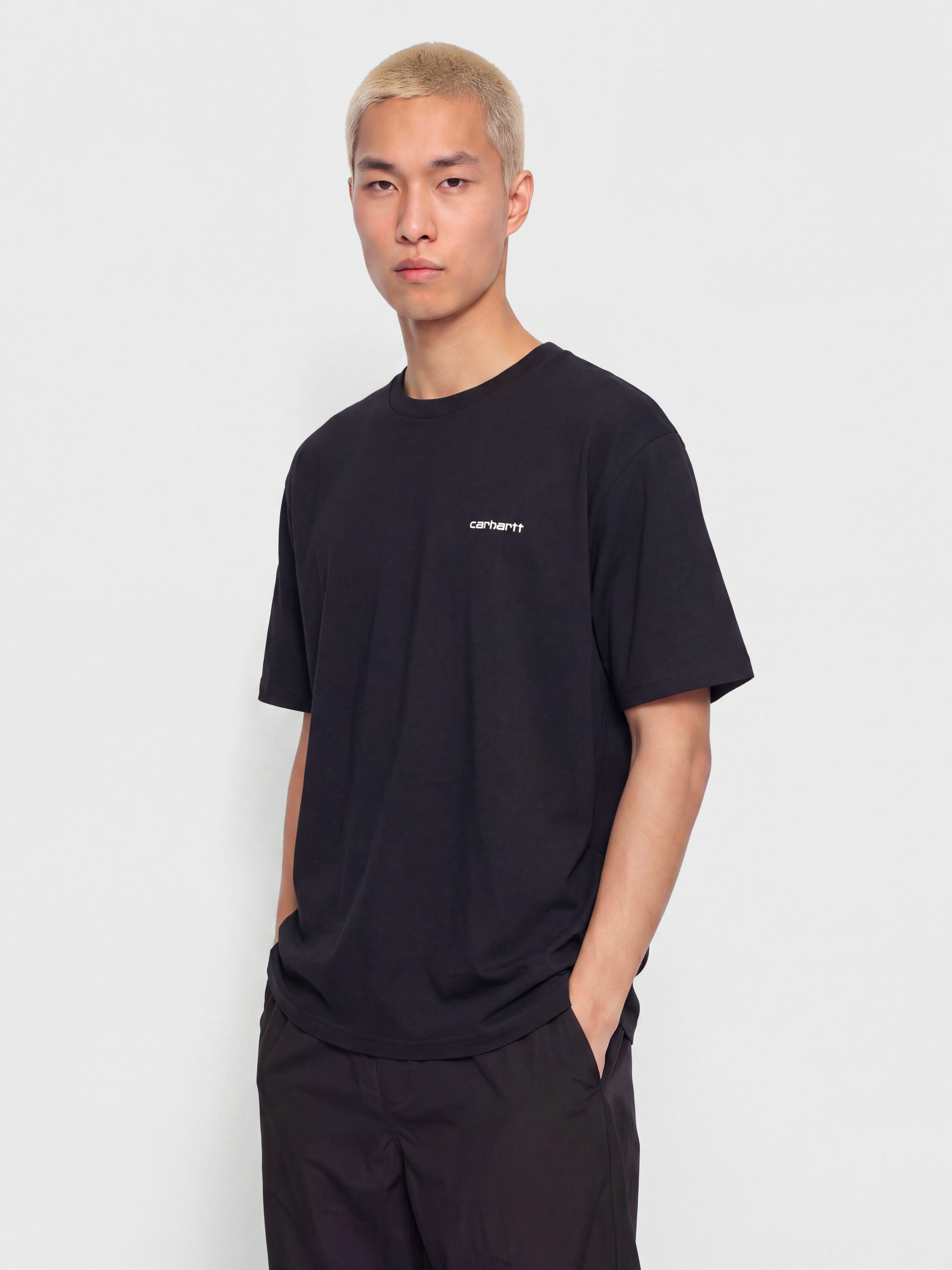 Футболка Carhartt WIP Script Embroidery (dark navy/white)