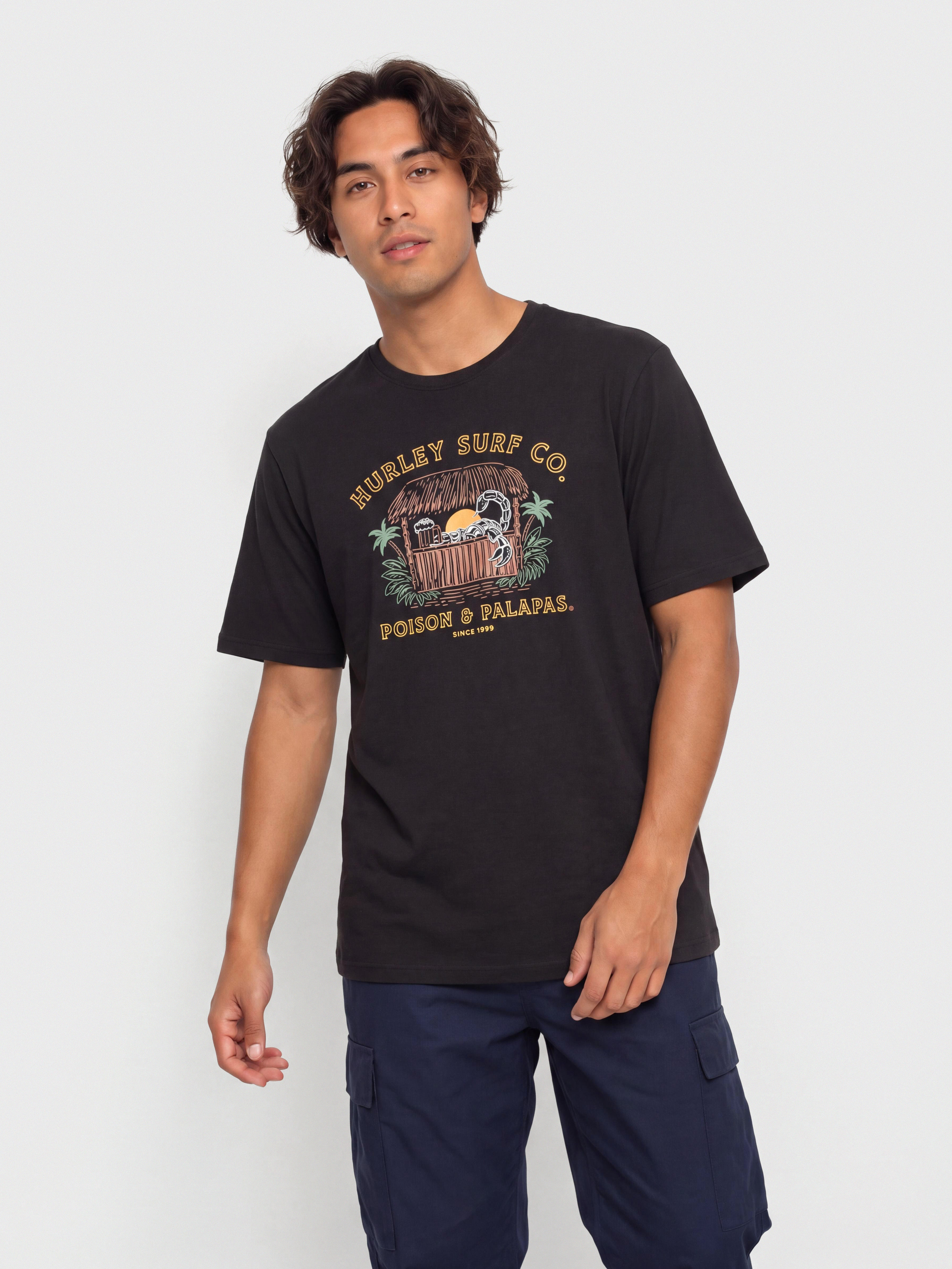 Футболка Hurley Poison And Palapas Slub (black)