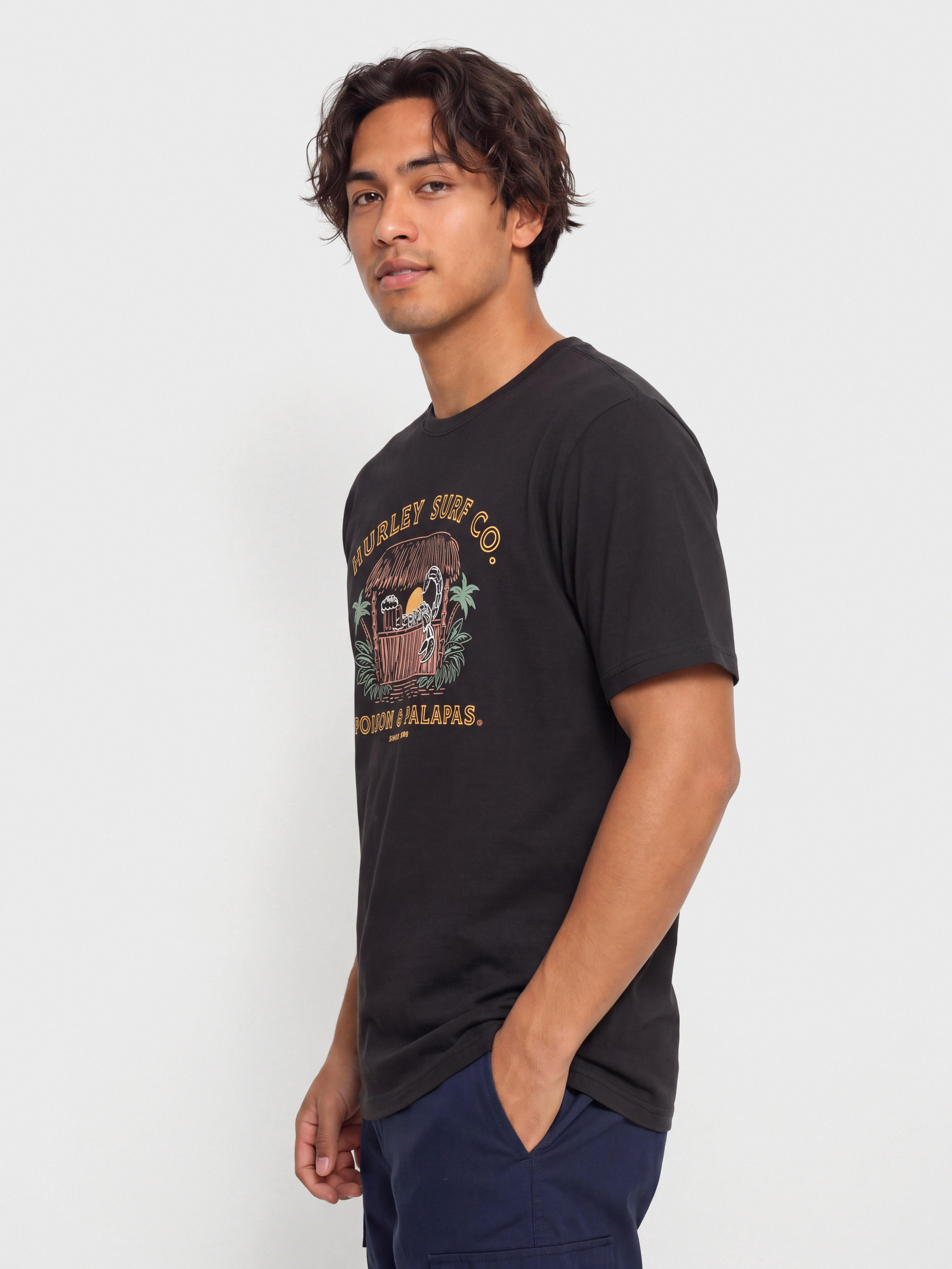 Футболка Hurley Poison And Palapas Slub (black)