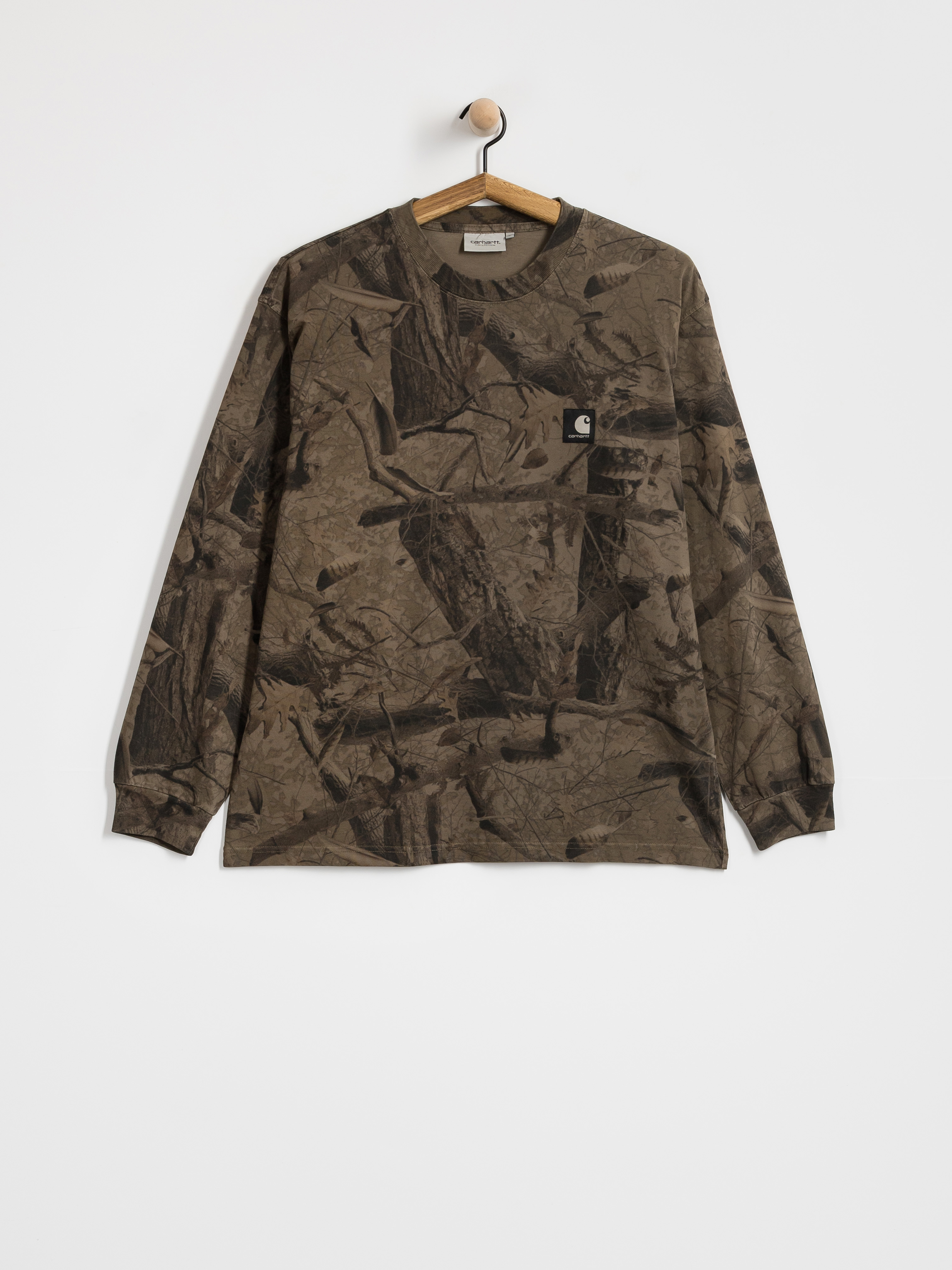 Лонгслів Carhartt WIP Feather Tree (camo feather tree khaki/shungite/garment dyed)