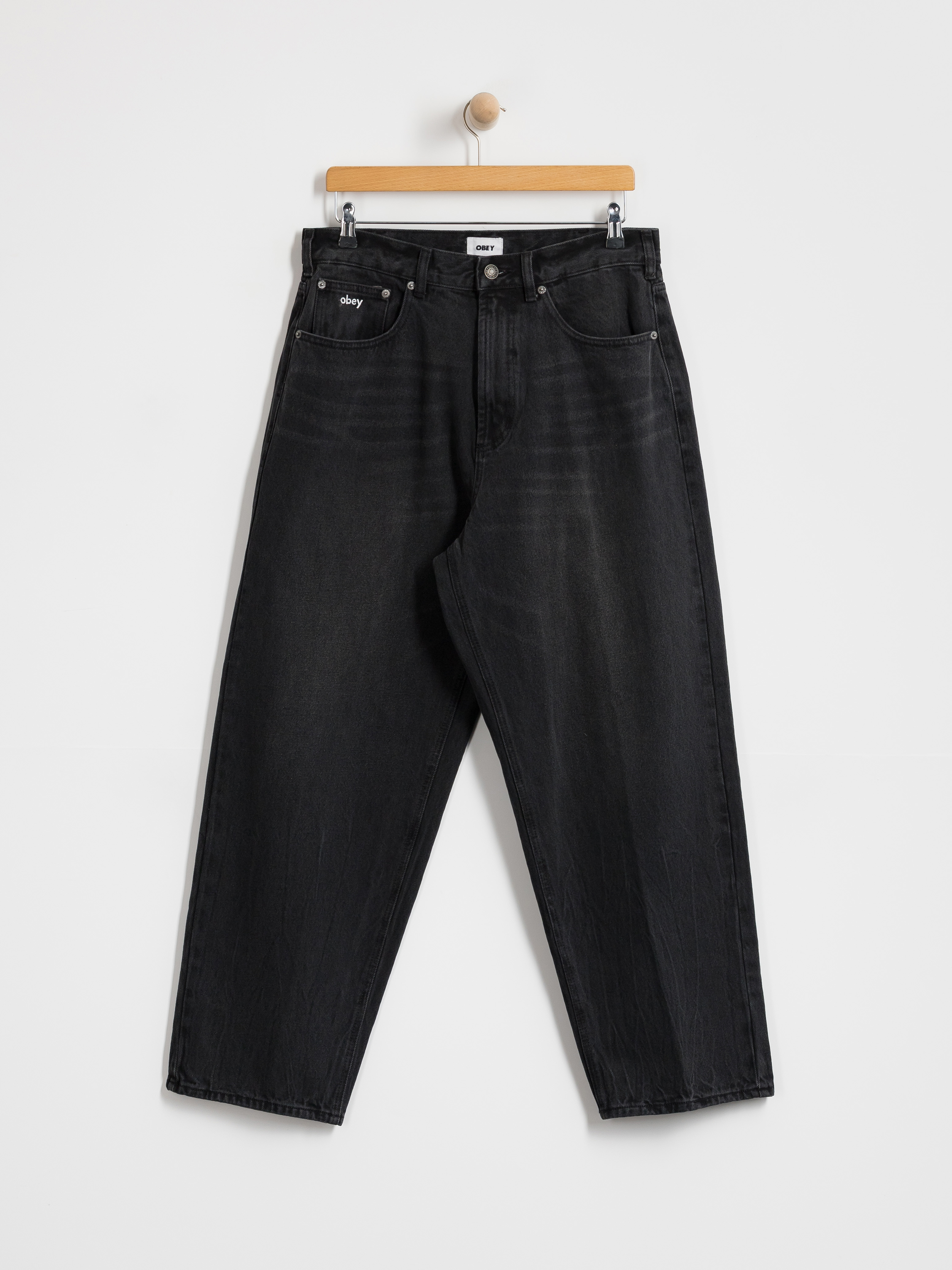 Штани OBEY Bigwig Baggy Denim (heavy vintage black)