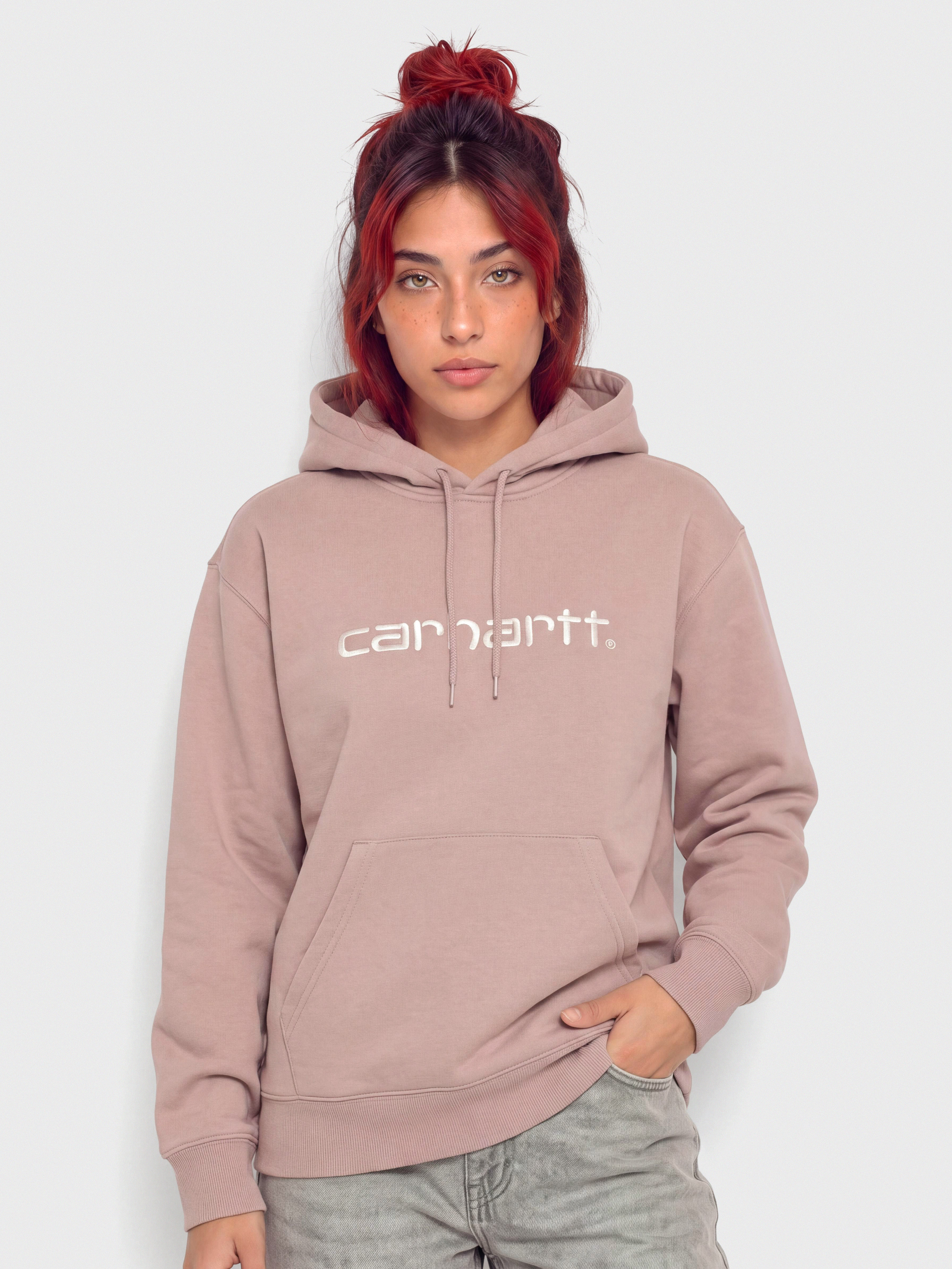Худі Carhartt WIP Carhartt HD Wmn (gentle pink/cinnerus)