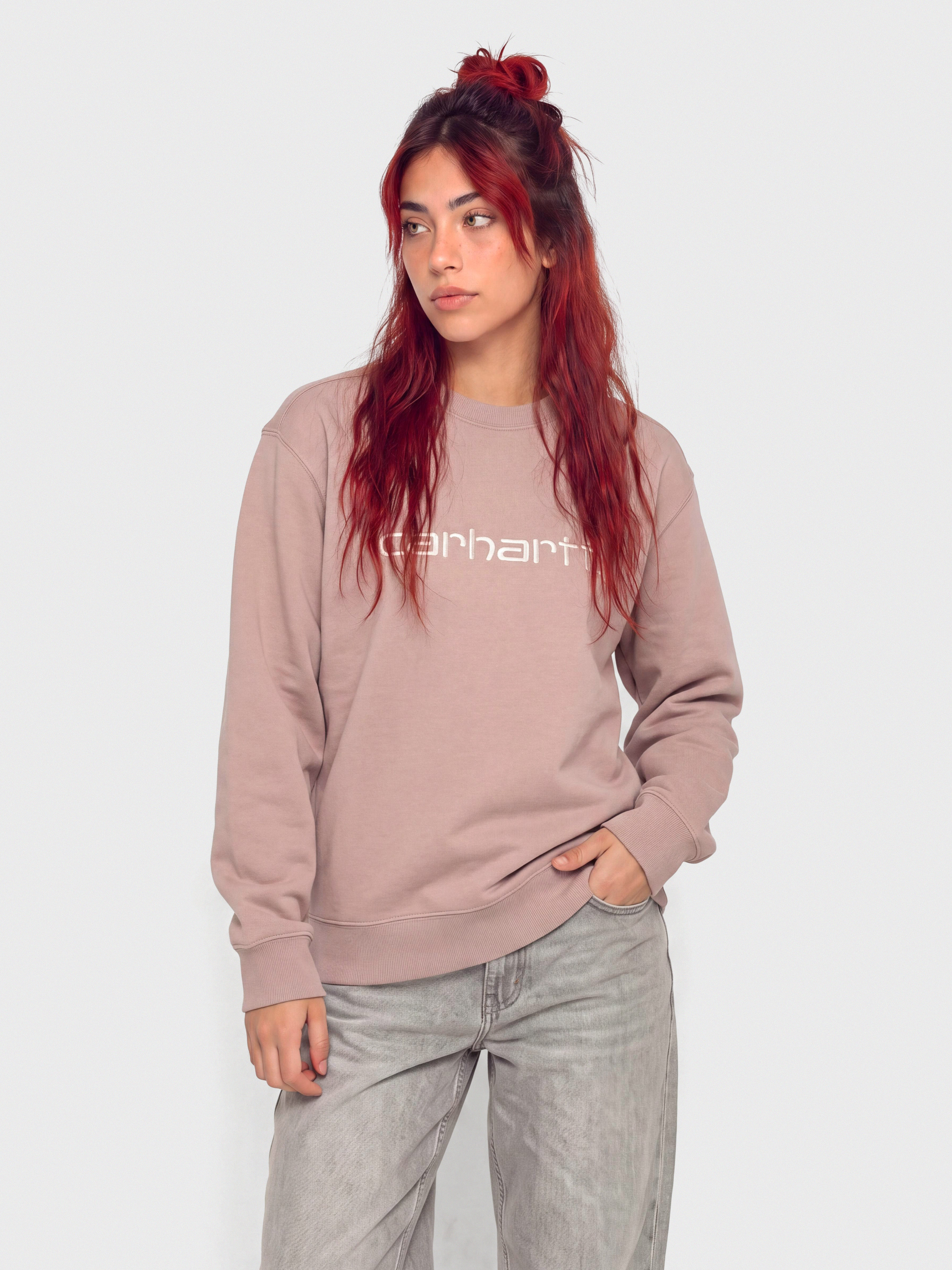 Світшот Carhartt WIP Carhartt Wmn (gentle pink/cinnerus)