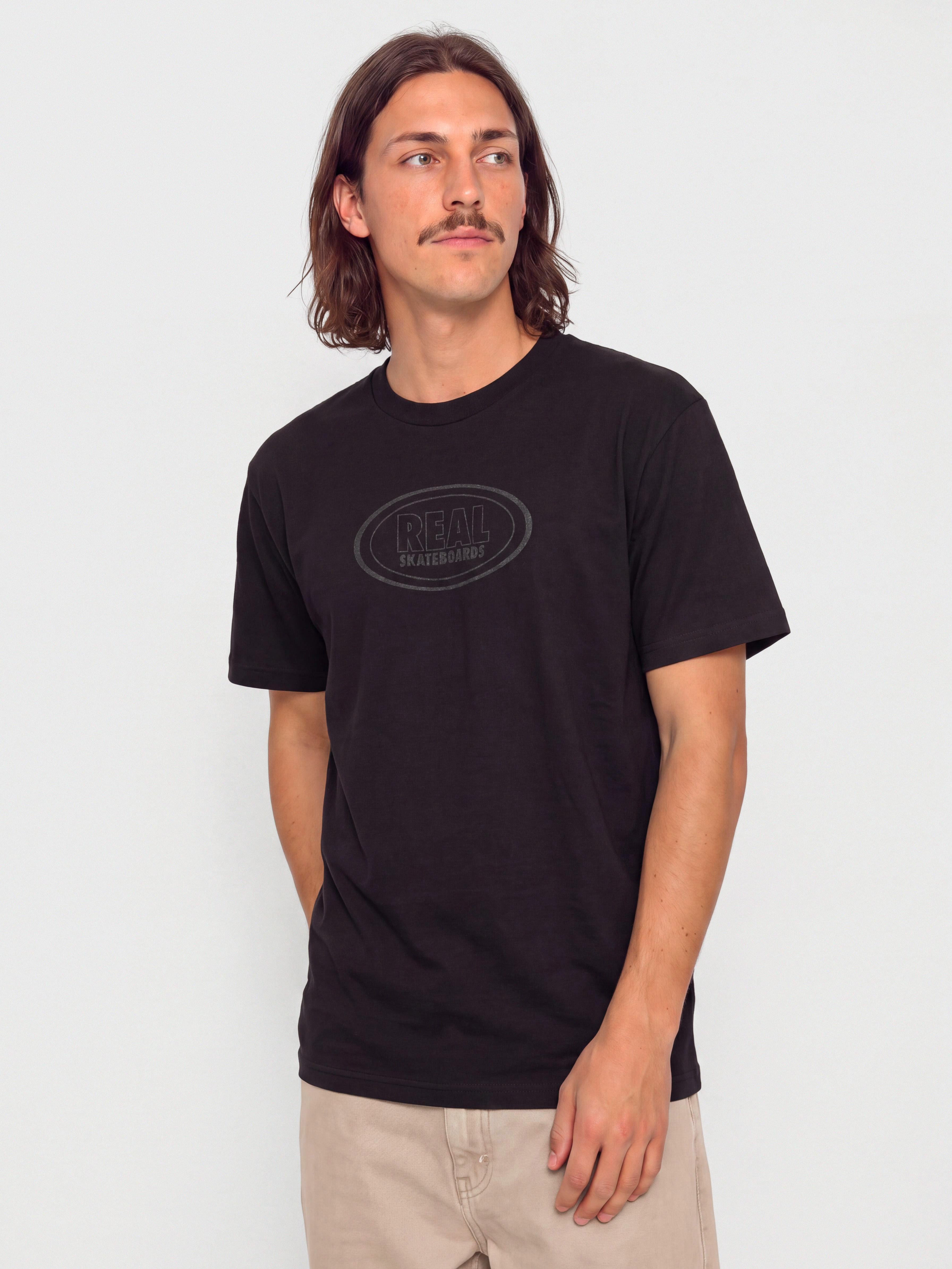 Футболка Real Oval (black w/black tonal print)
