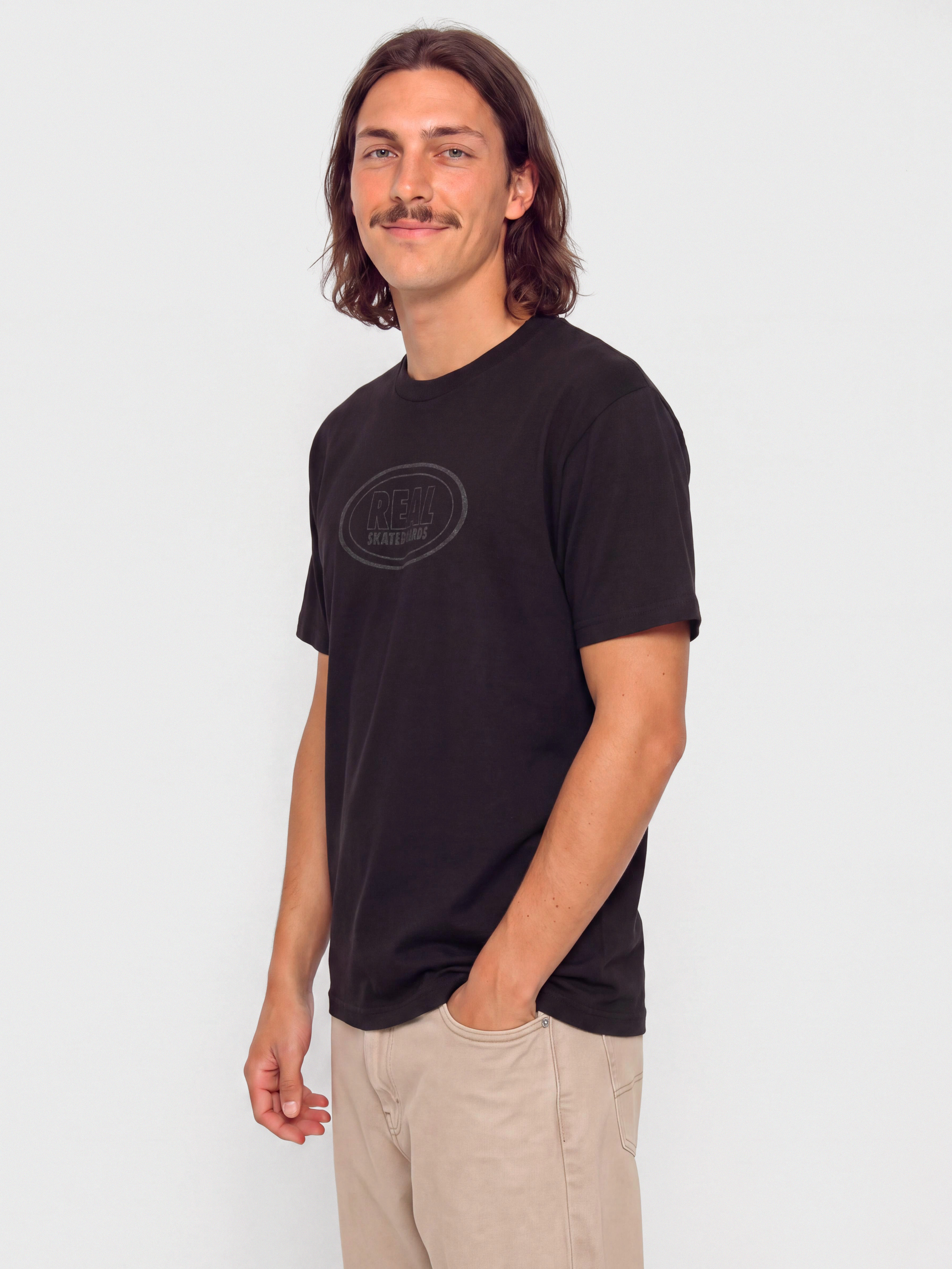 Футболка Real Oval (black w/black tonal print)