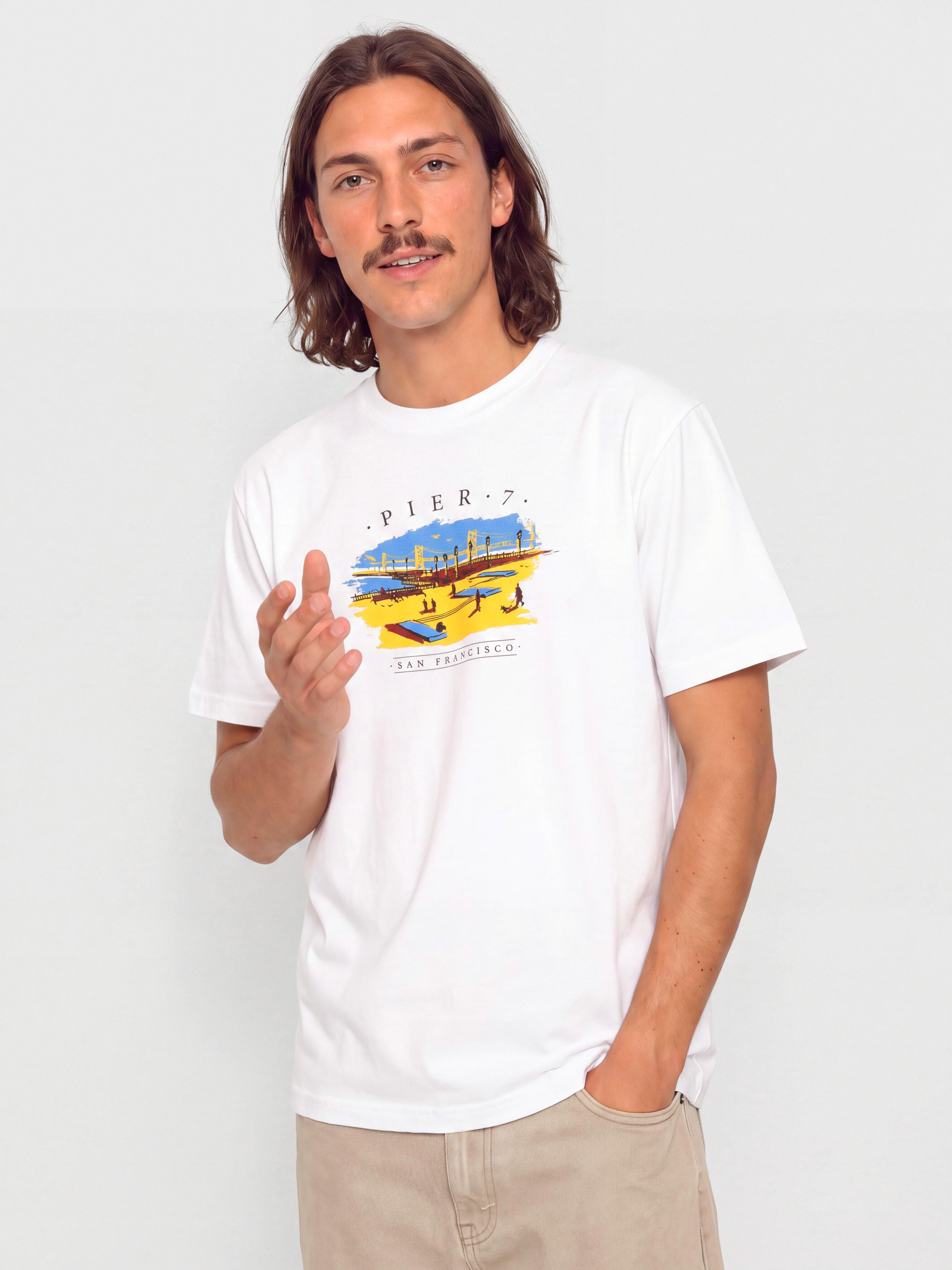 Футболка Real Pier 7 (white w/multi color print)
