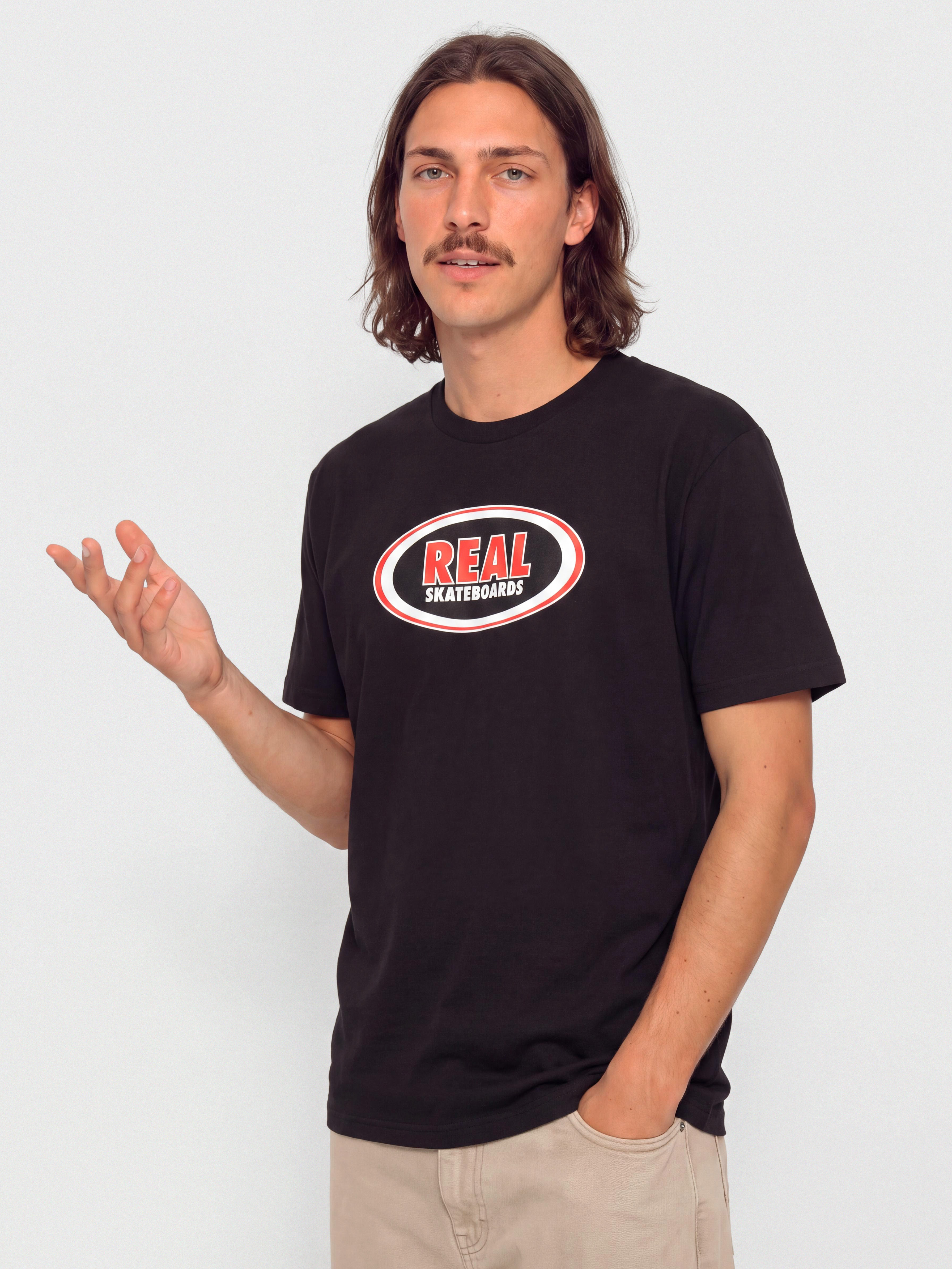Футболка Real Oval (black w/red white black print)