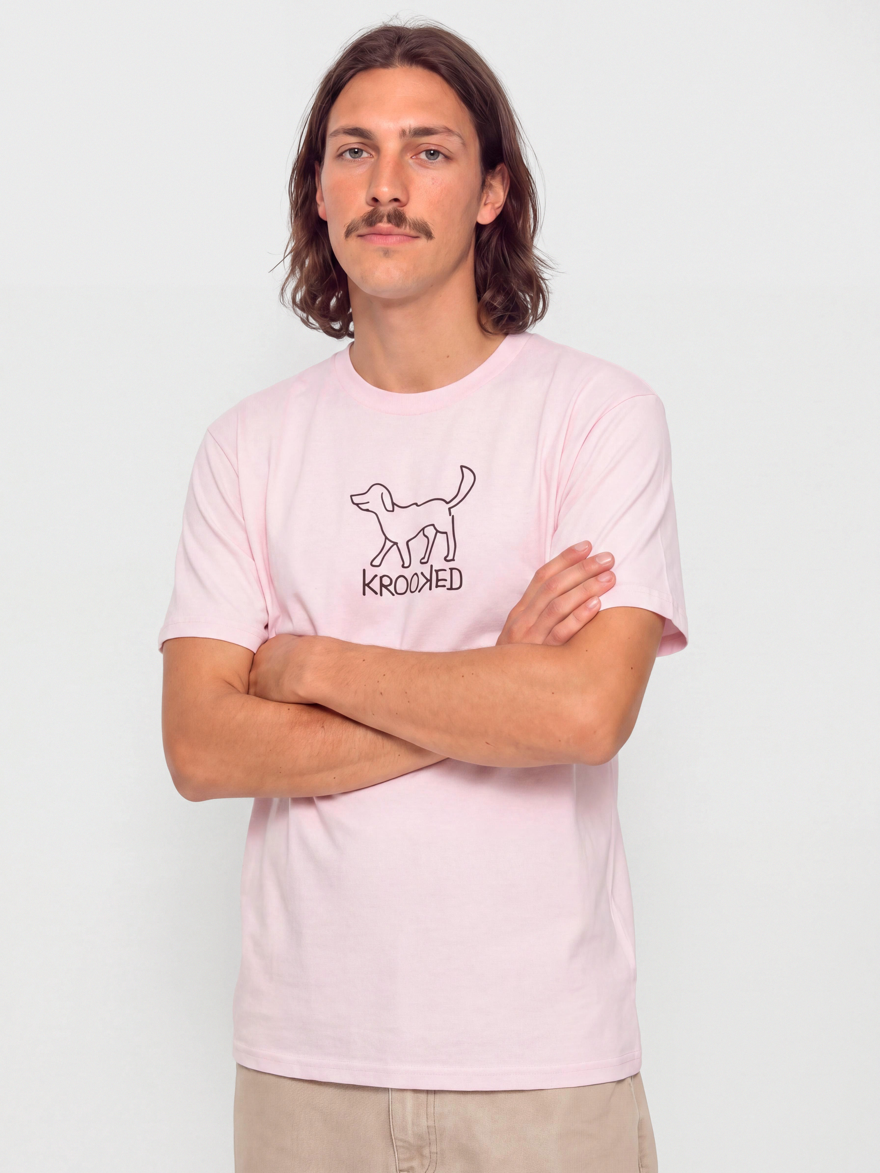 Футболка Krooked El Perro (pink w/black print)