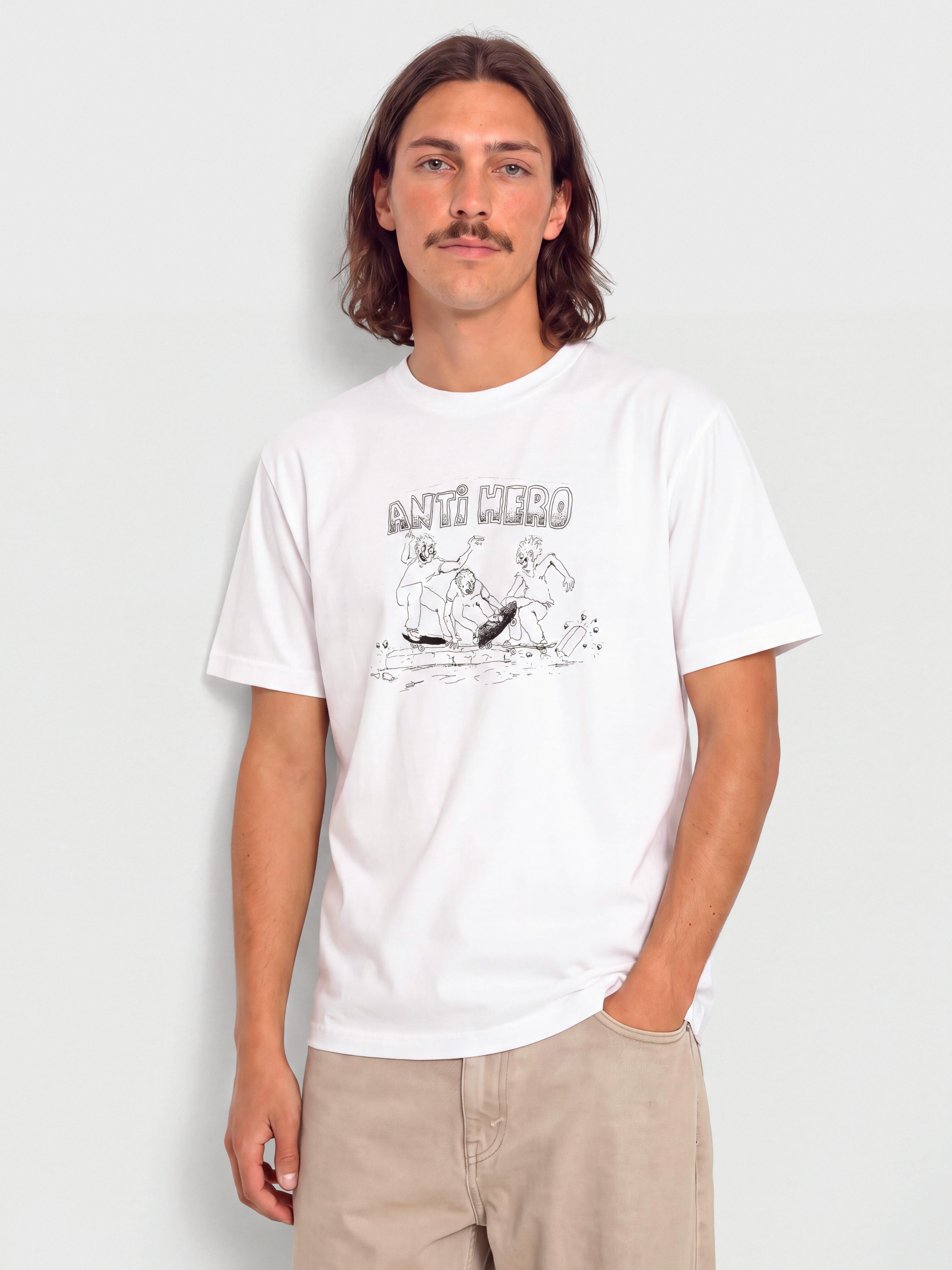 Футболка Antihero Curb Pit (white w/black print)