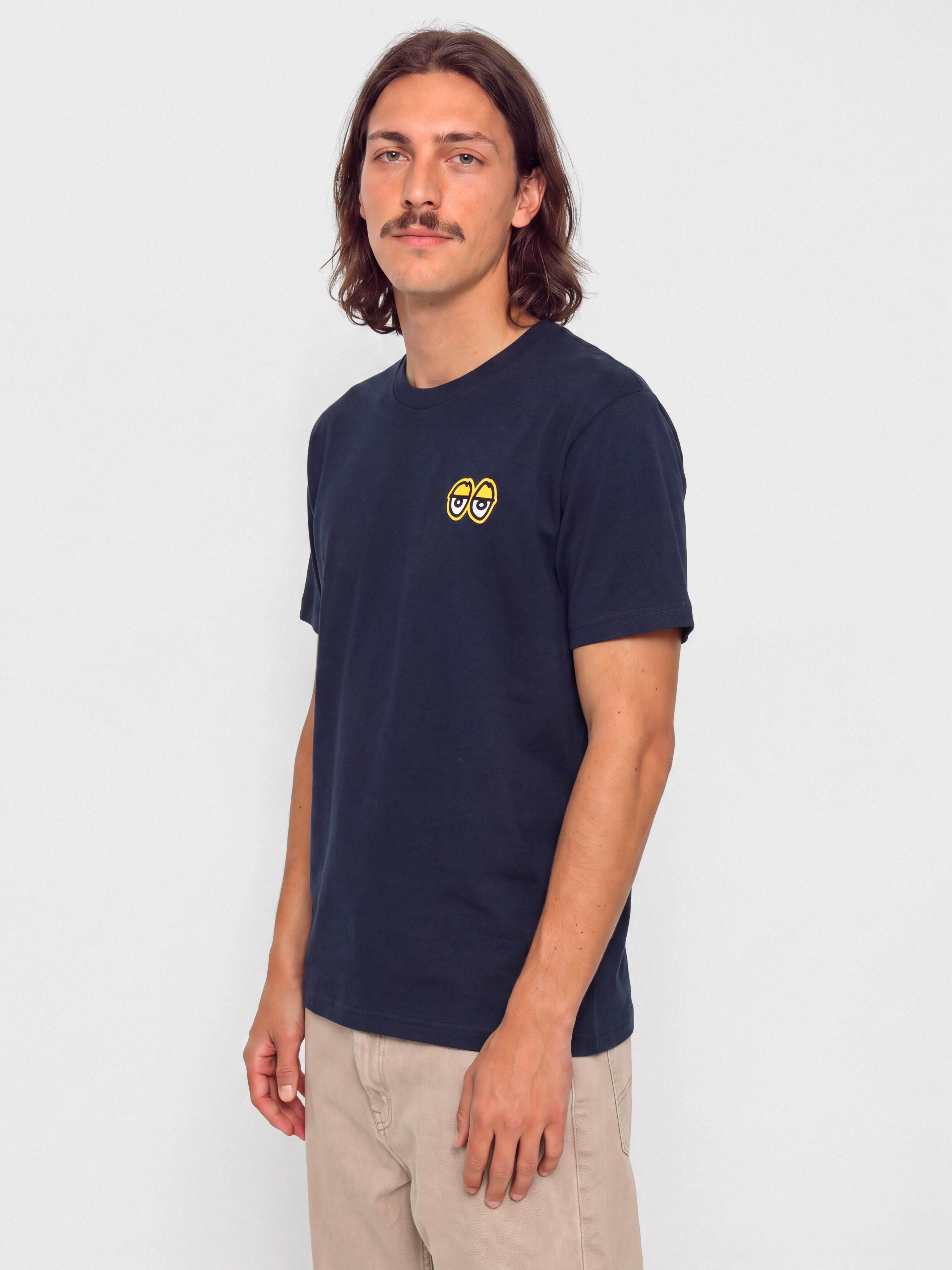 Футболка Krooked New Tricks (true navy w/yellow black & white prints)