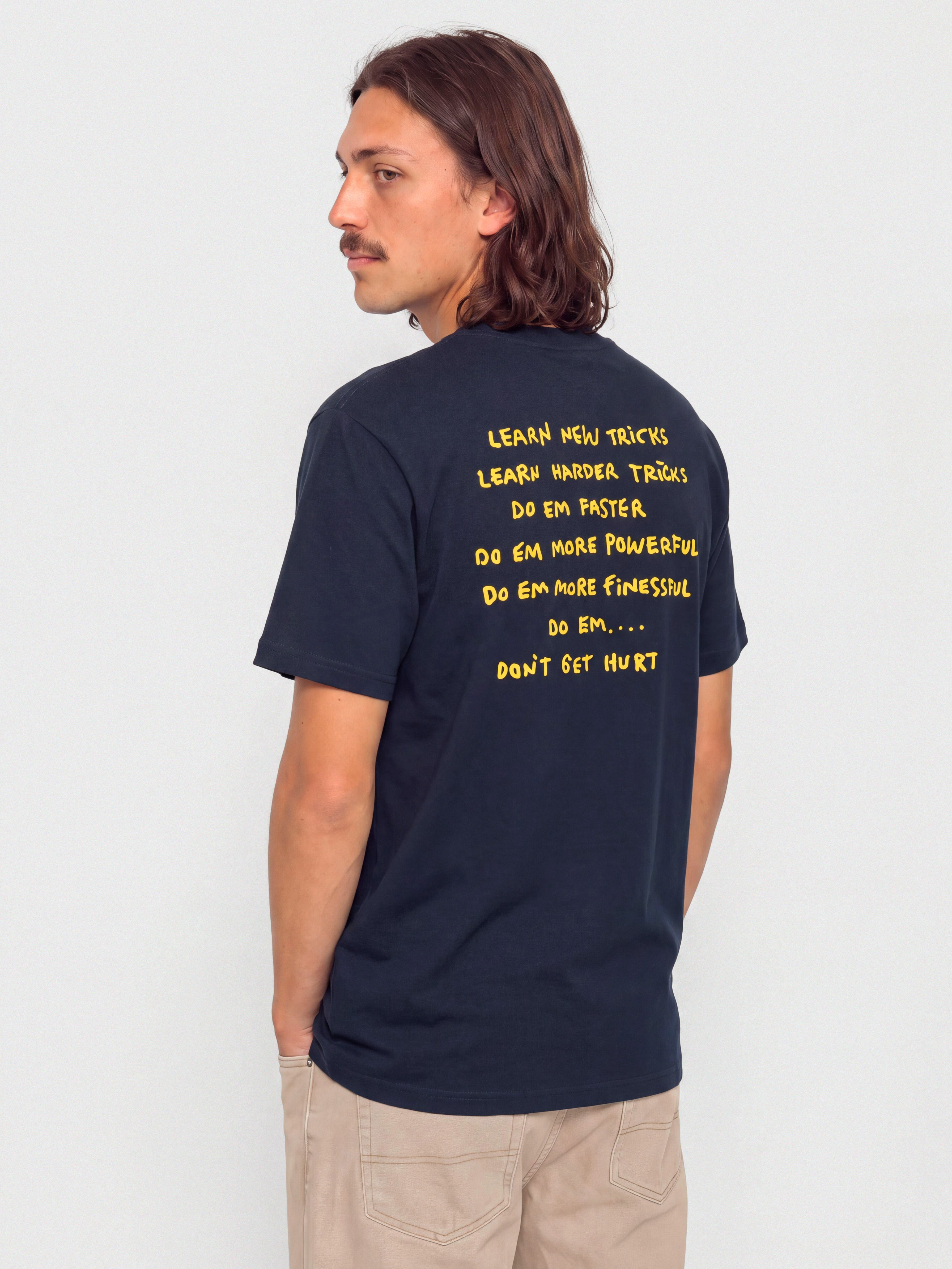 Футболка Krooked New Tricks (true navy w/yellow black & white prints)