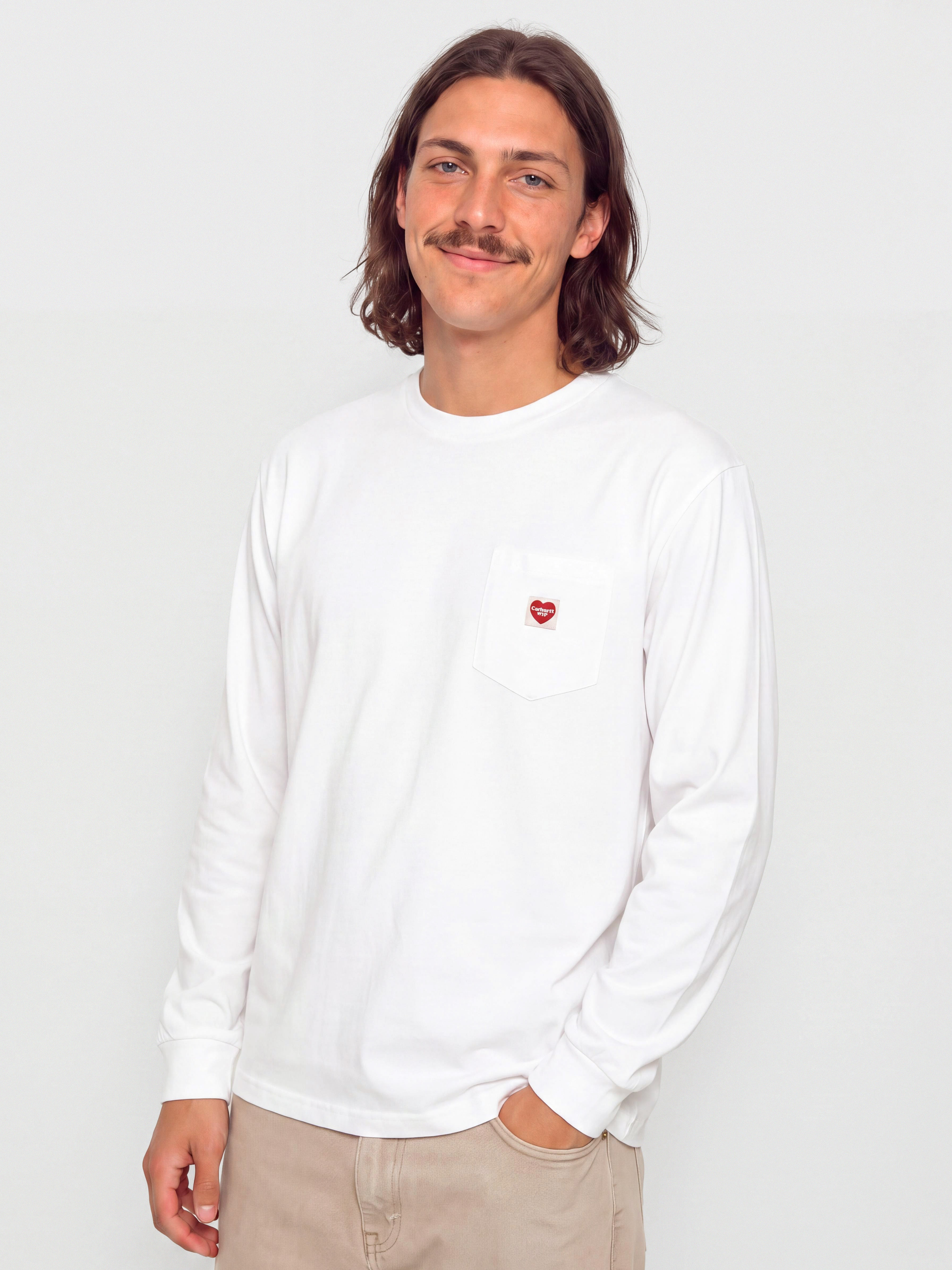 u041bu043eu043du0433u0441u043bu0456u0432 Carhartt WIP Pocket Small Heart Wmn (white/red)