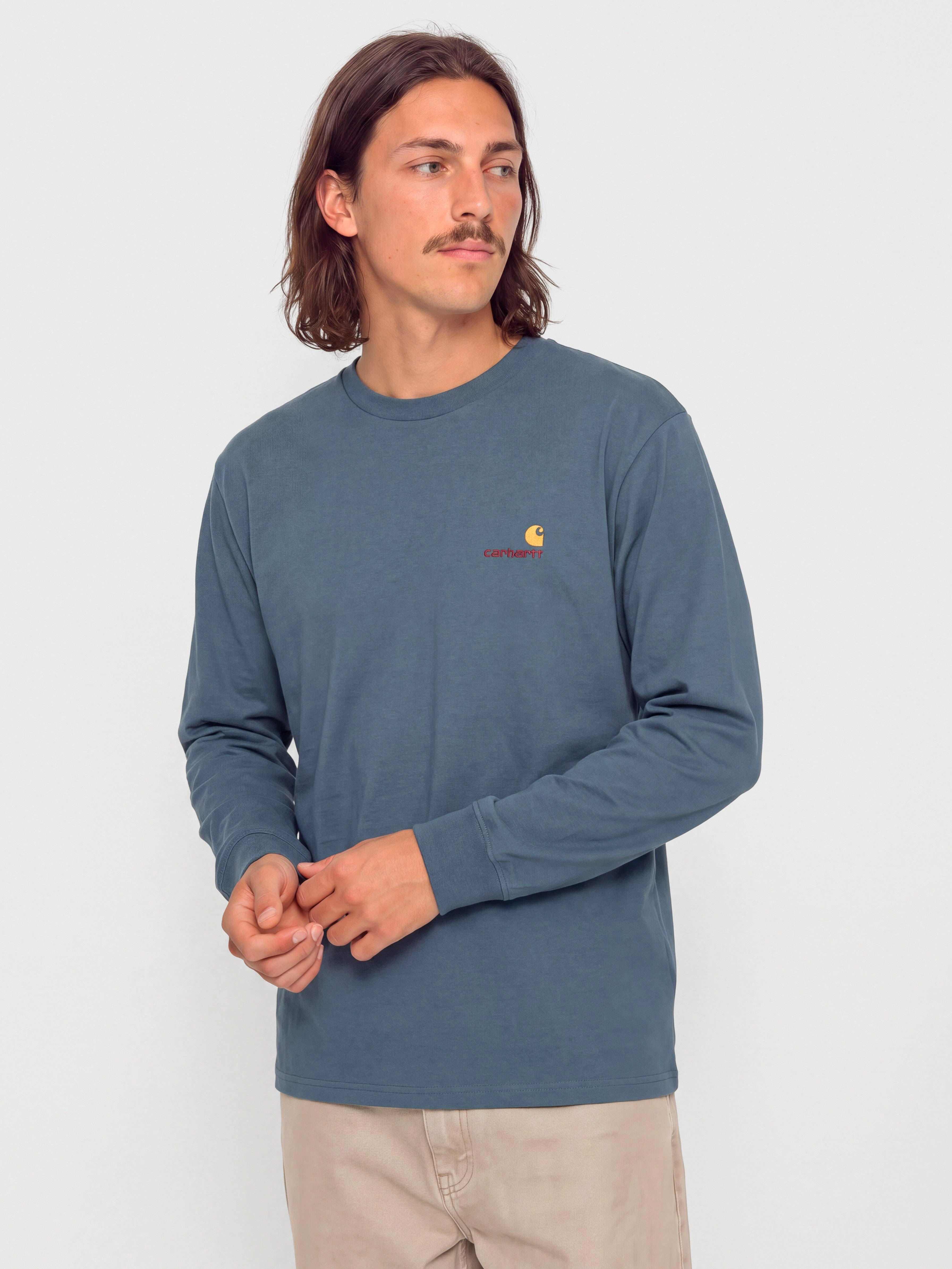 Лонгслів Carhartt WIP American Script (office blue)