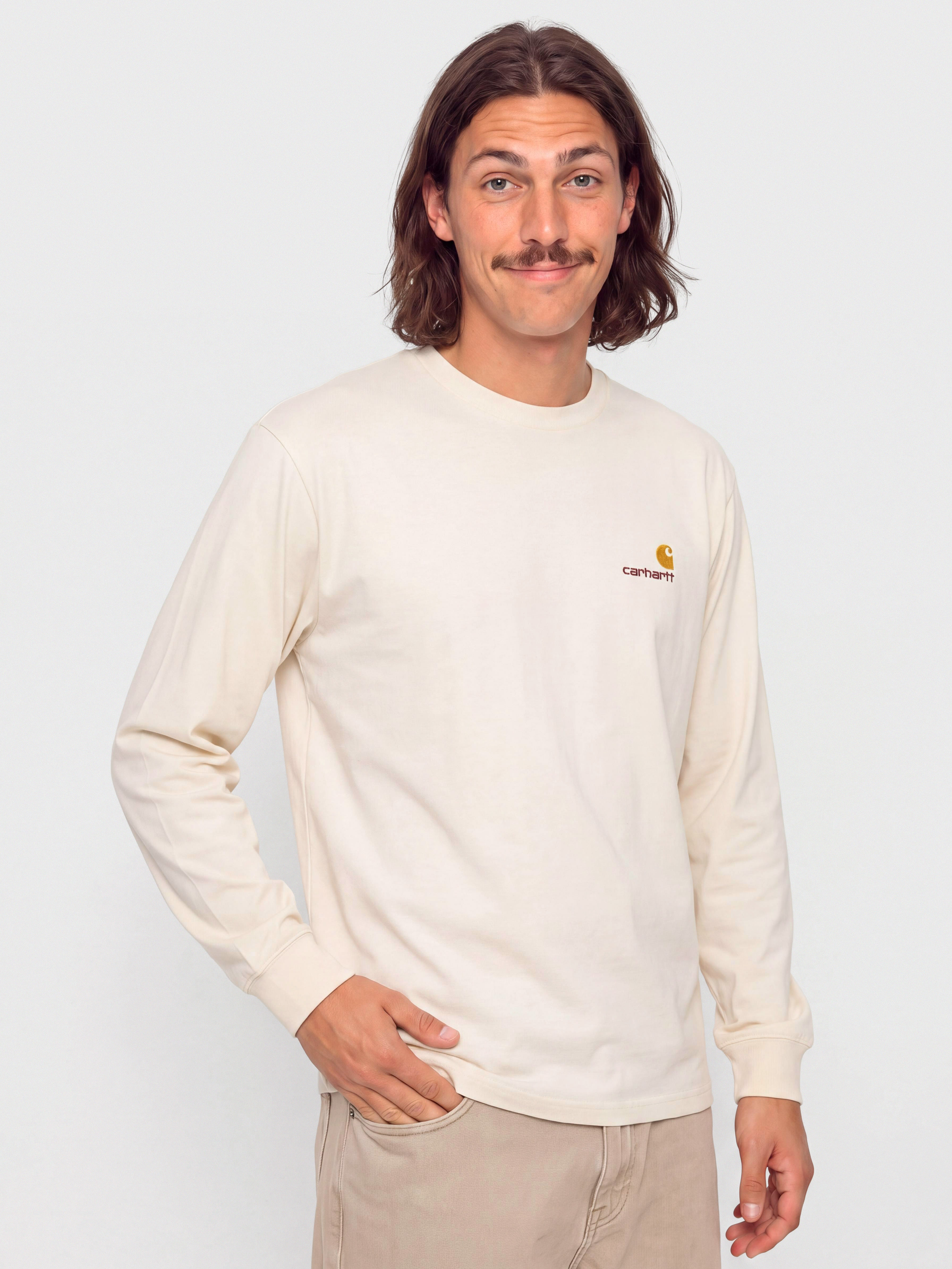 Лонгслів Carhartt WIP American Script (natural)