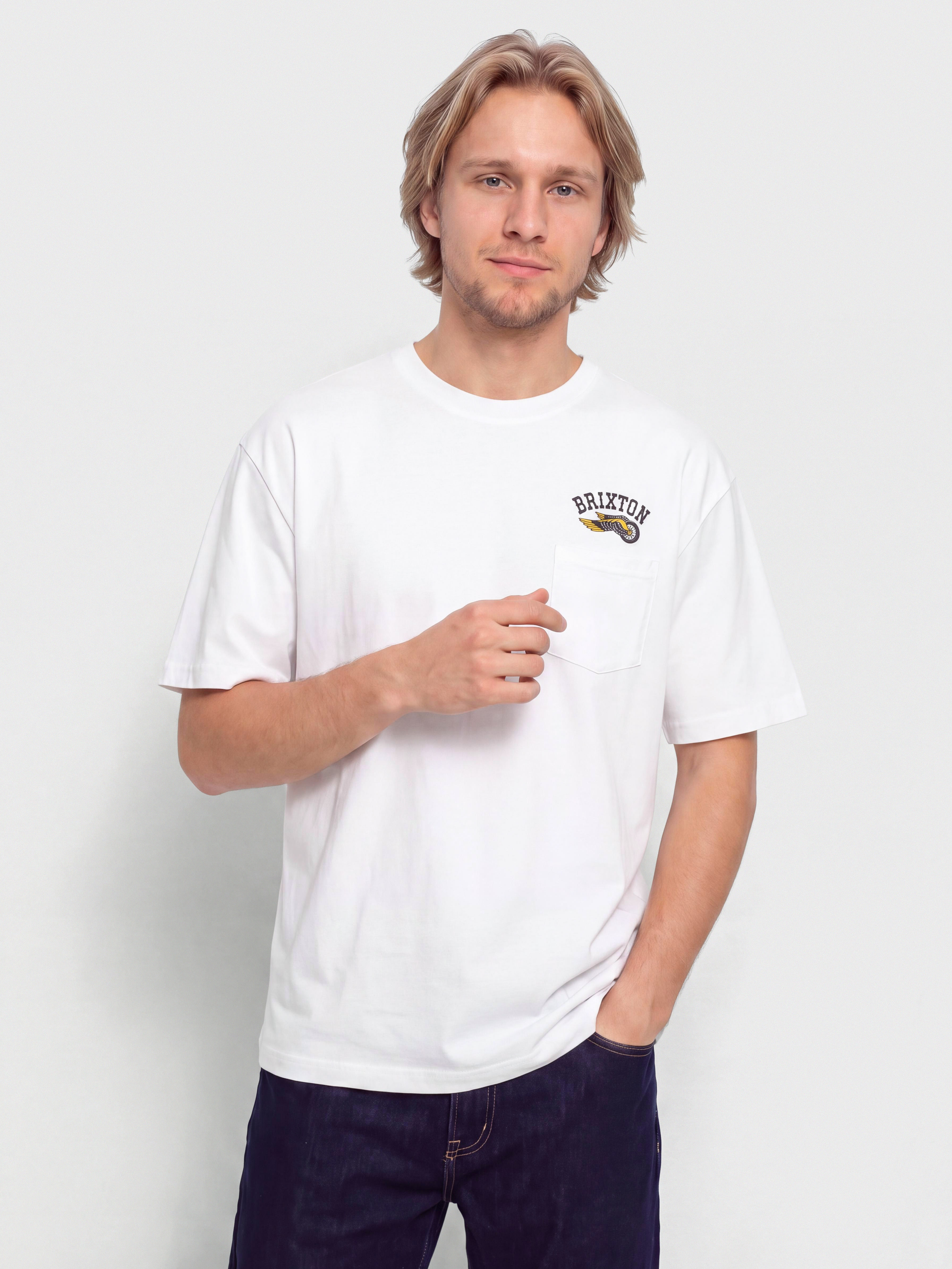 Футболка Brixton Roller Tlrt Pkt (white)