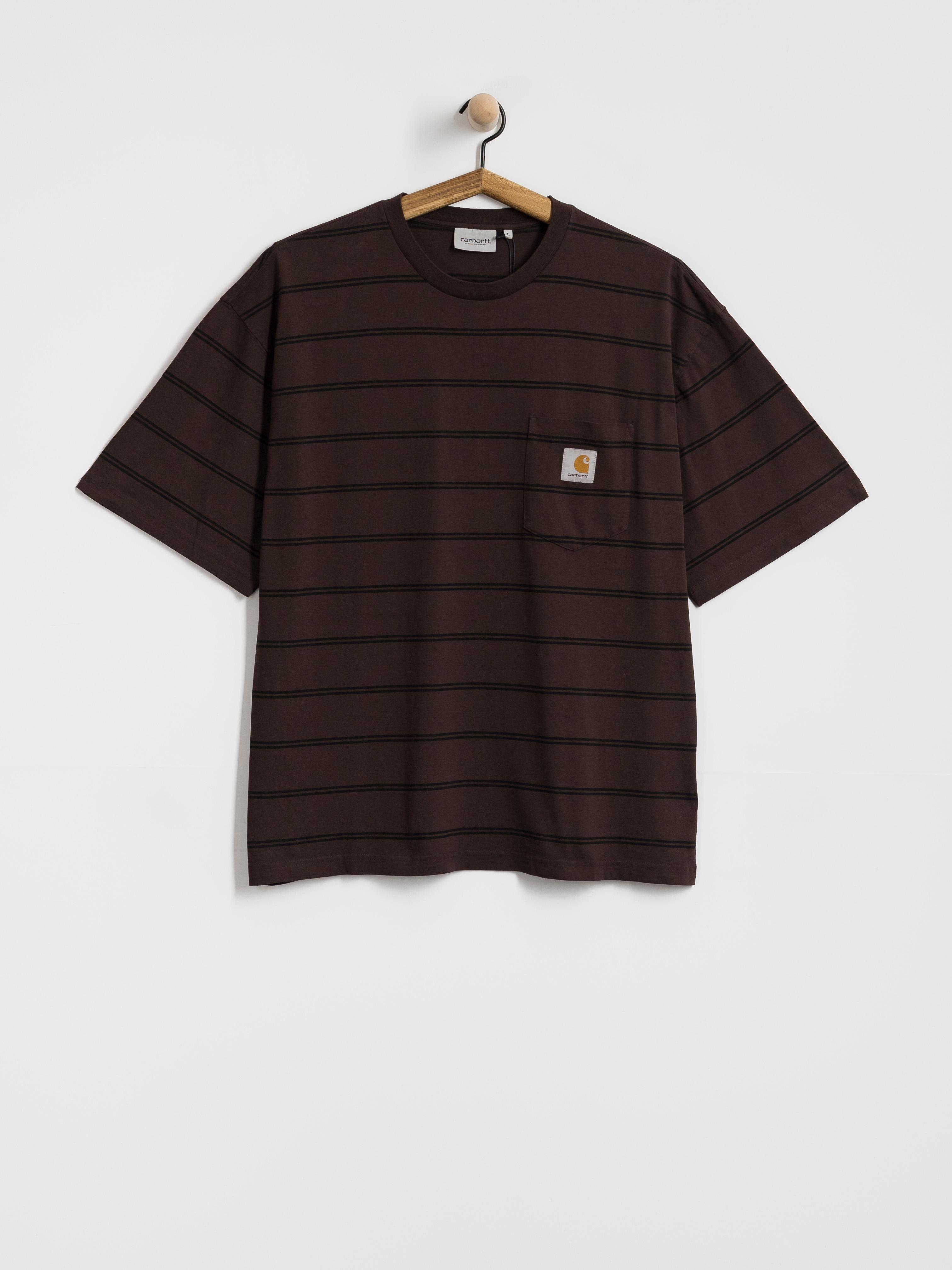 Футболка Carhartt WIP Cardona Pocket (cardona stripe natural/palisander/garment dyed)