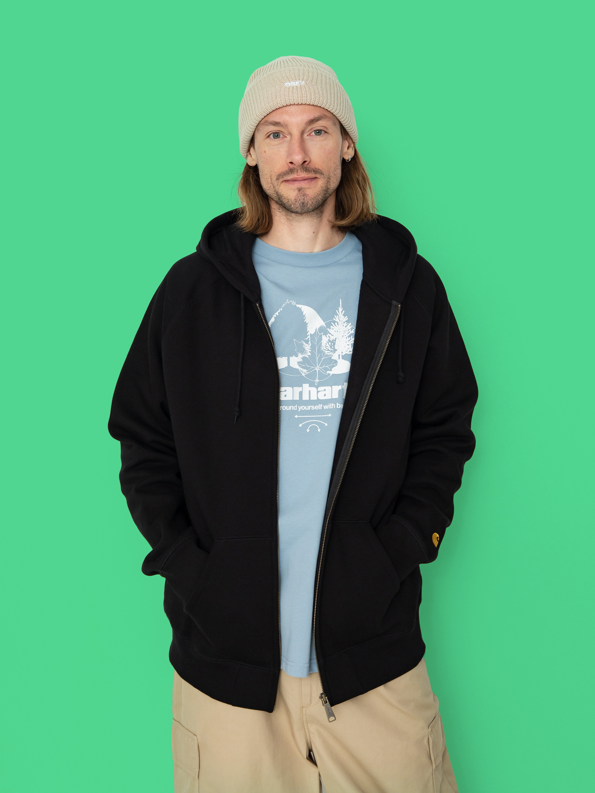 Худі Carhartt WIP Chase ZHD (black/gold)
