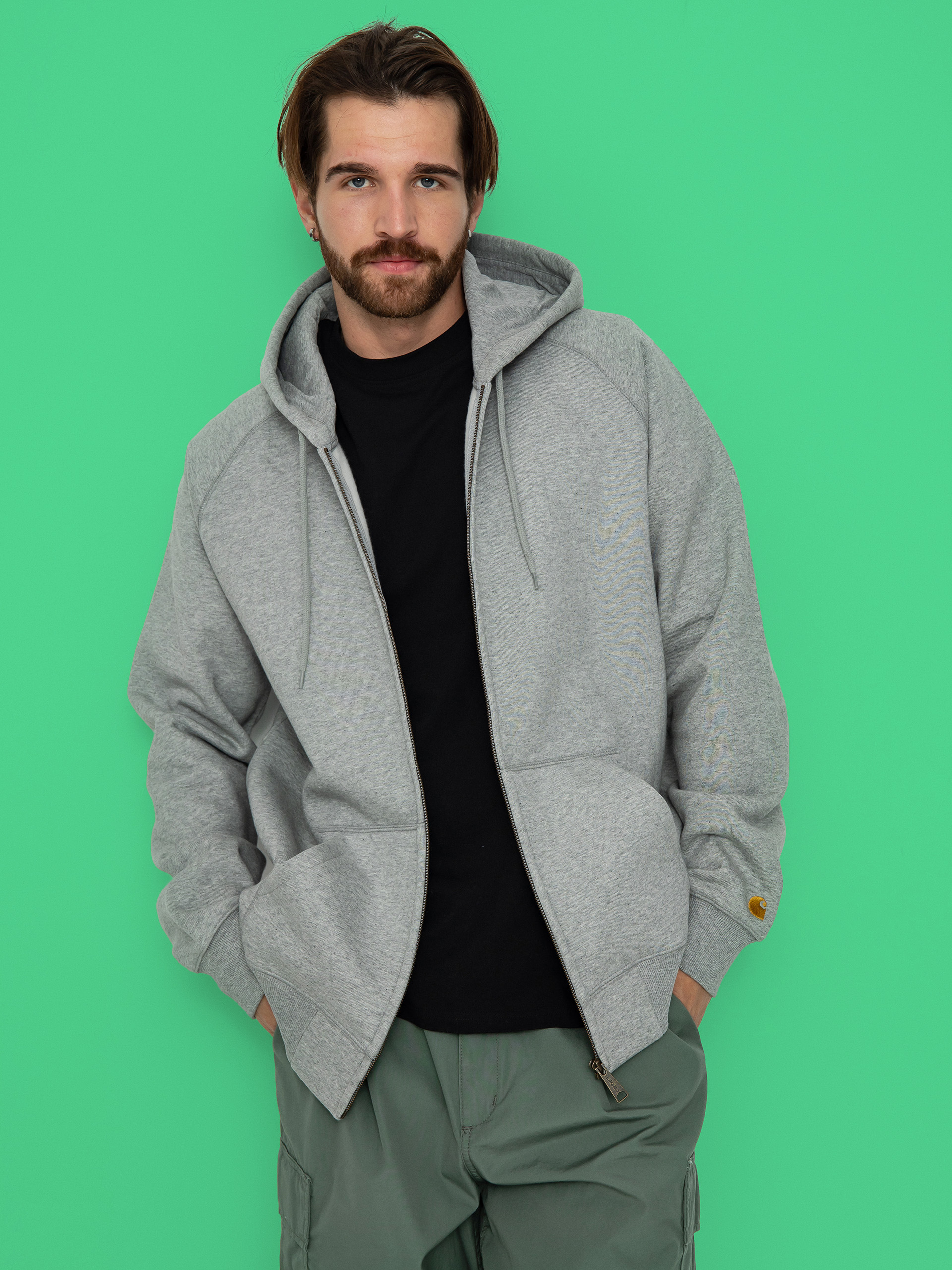 Худі Carhartt WIP Chase ZHD (grey heather/gold)