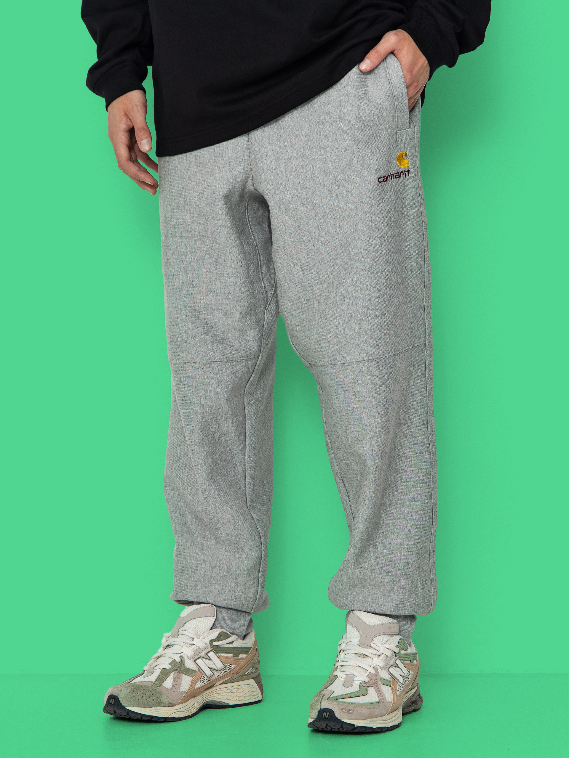 Штани Carhartt WIP American Script Jogging (grey heather)