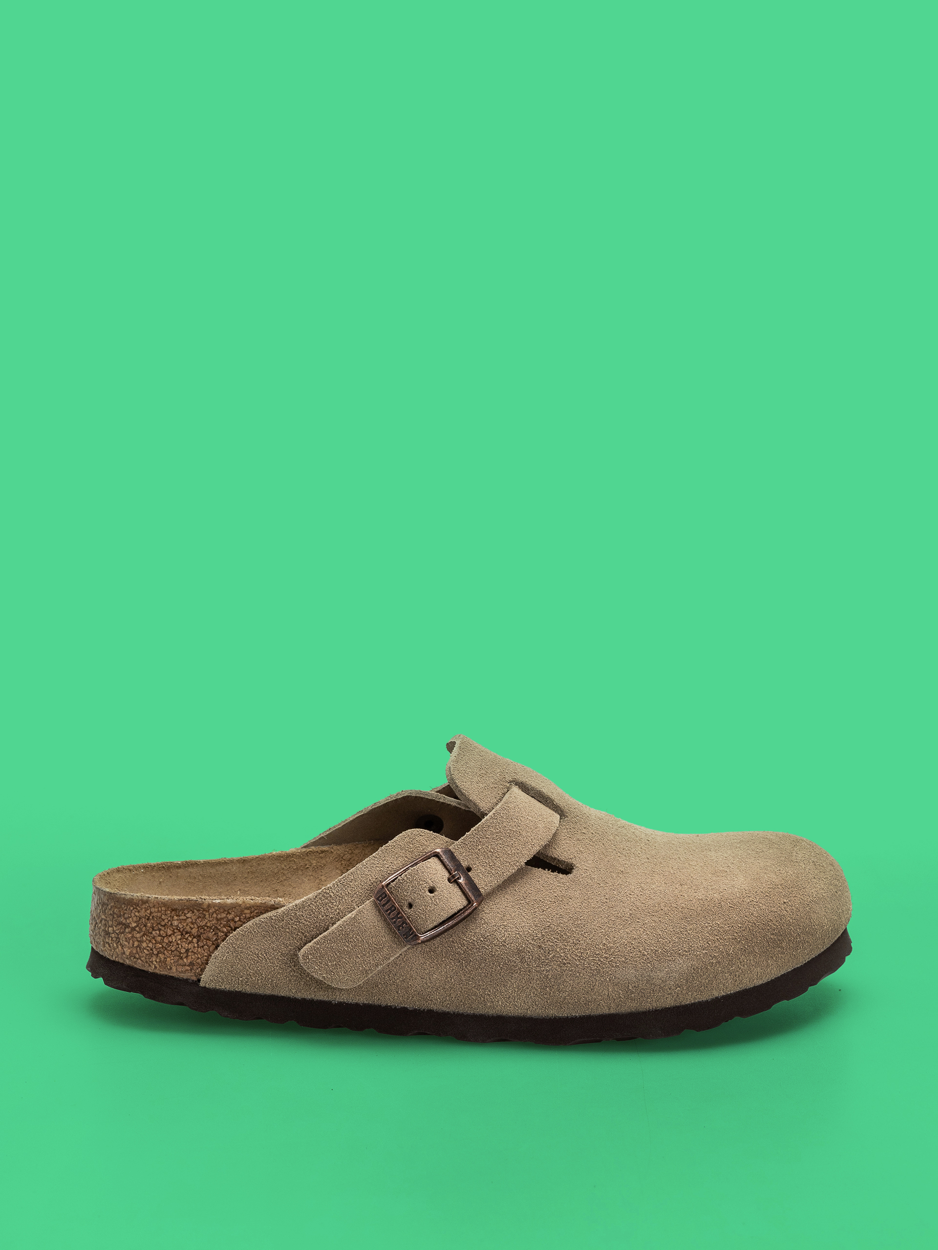 Шльопанці Birkenstock Boston Suede Leather Narrow Wmn (taupe)
