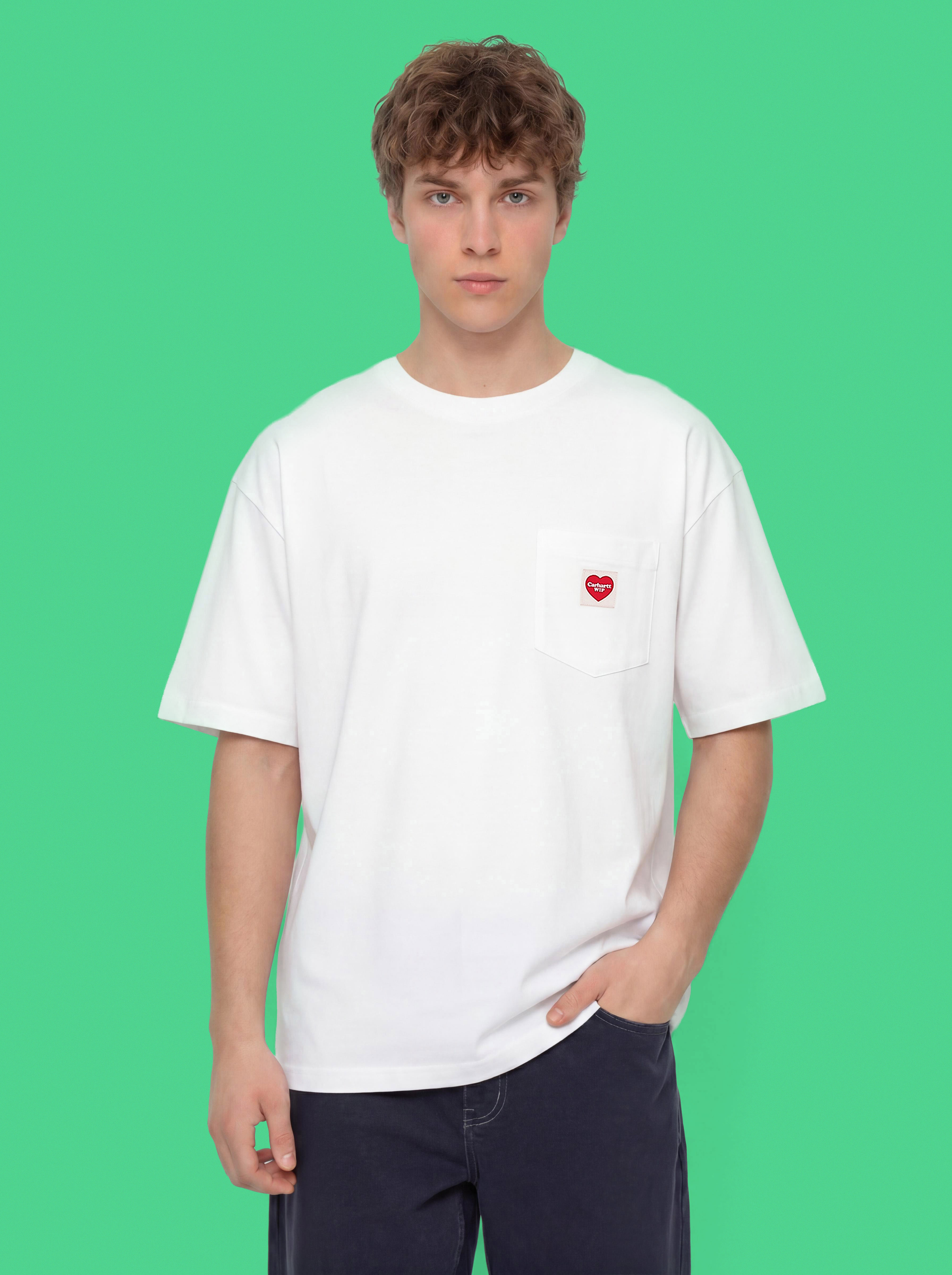Футболка Carhartt WIP Pocket Heart (white/red)