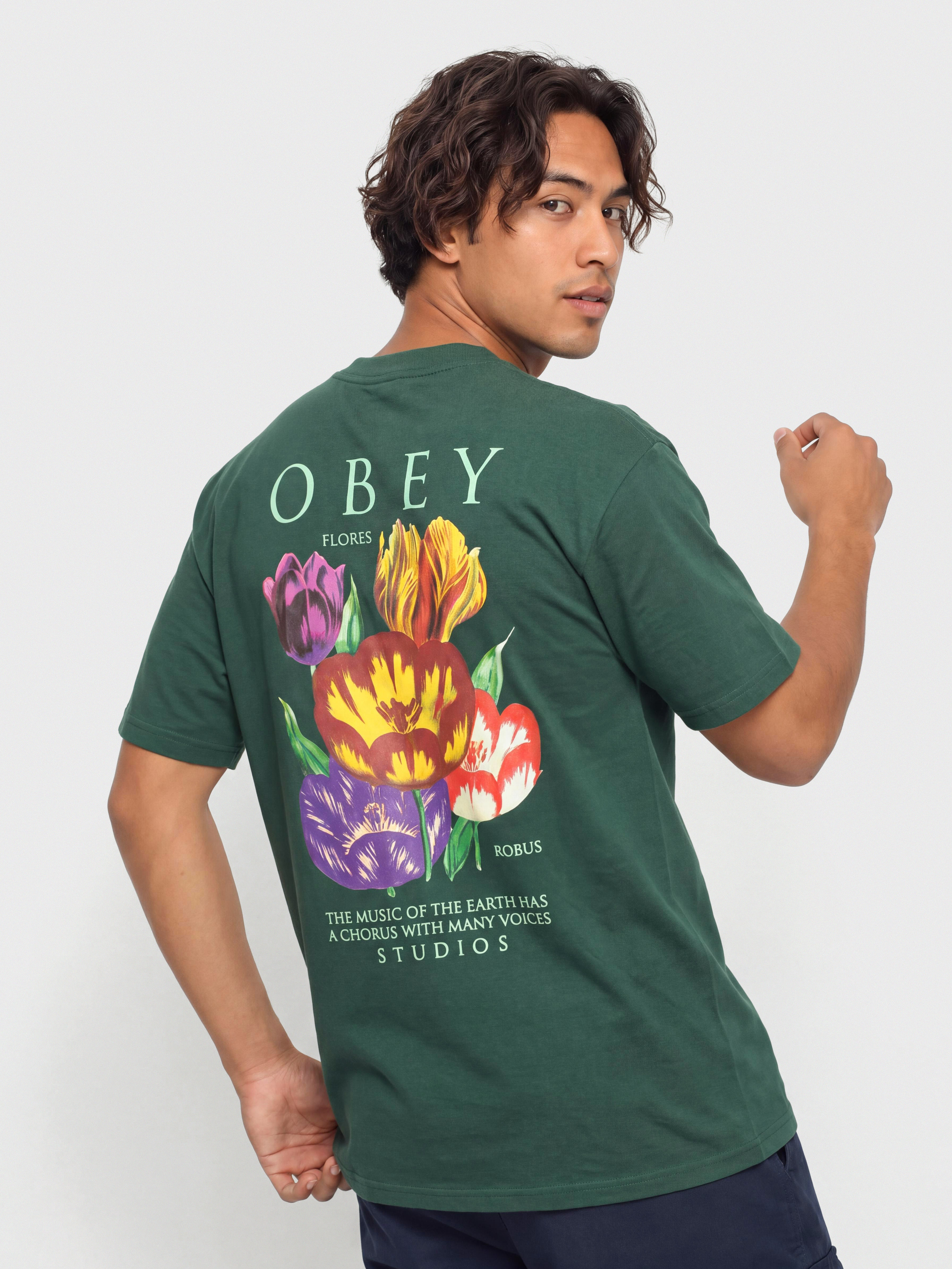 Футболка OBEY Flores Robus (rainforest)