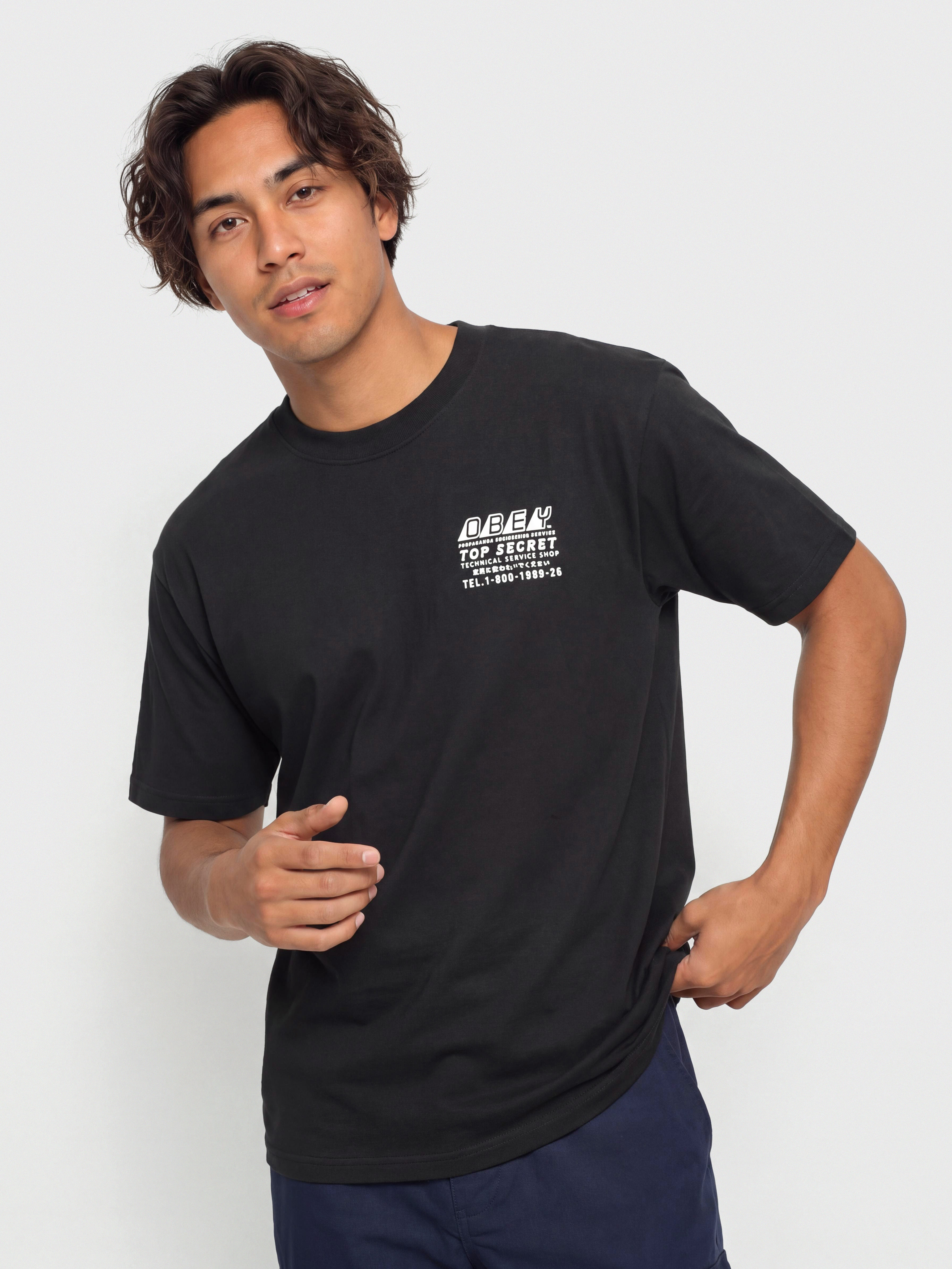 Футболка OBEY Top Secret (vintage black)
