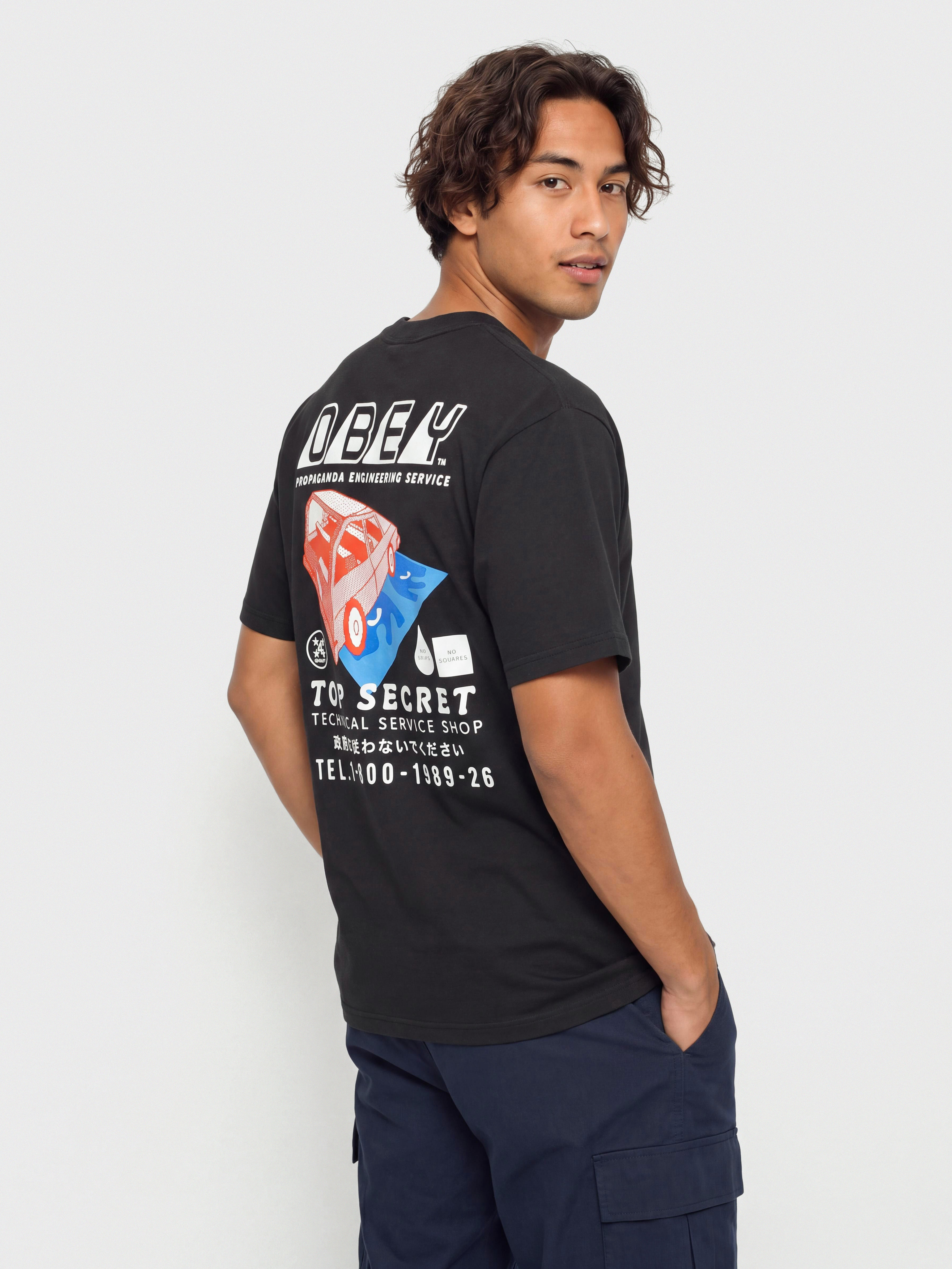 Футболка OBEY Top Secret (vintage black)