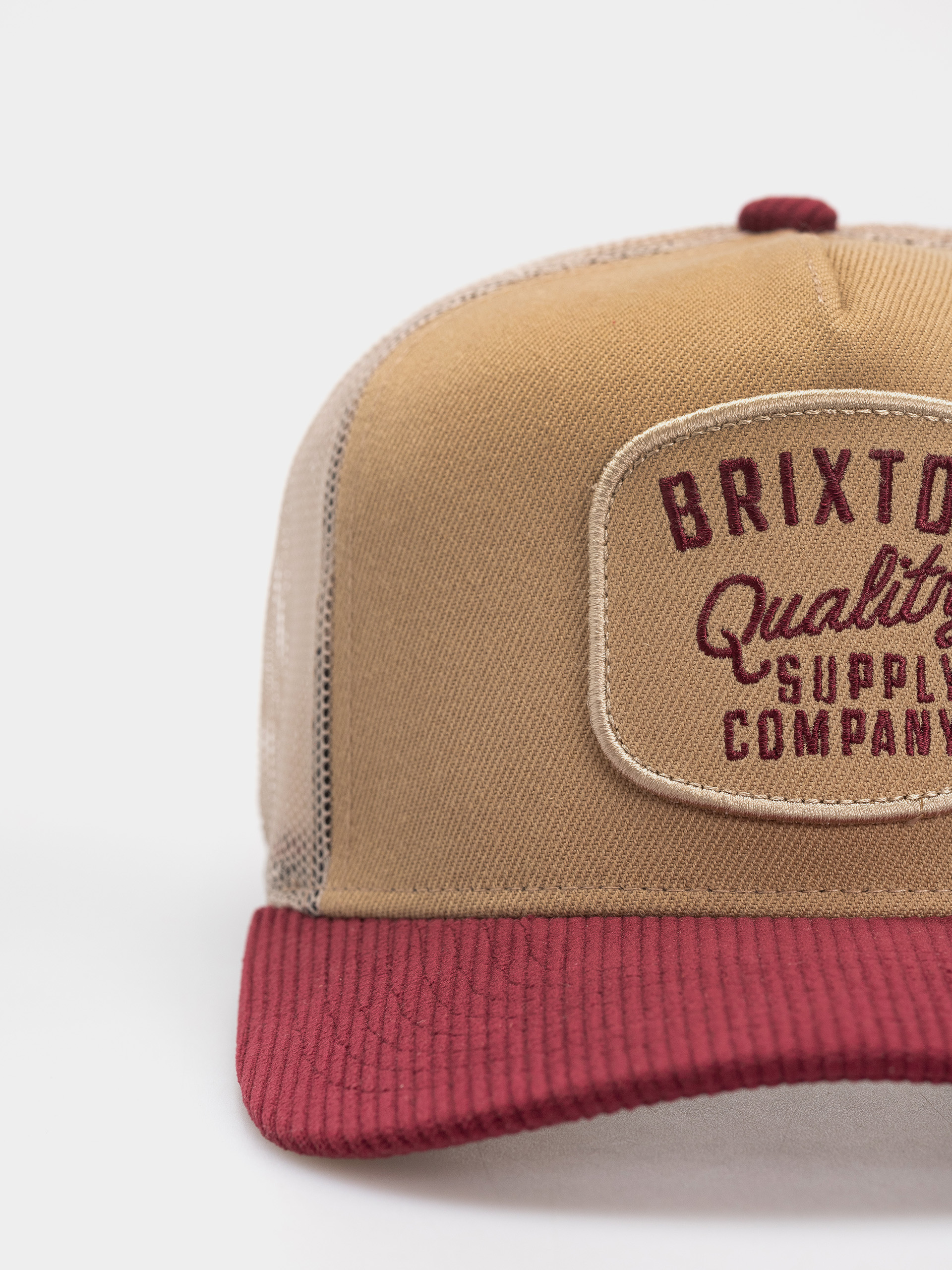 Кепка Brixton Hubal C Mp Trucker Hat (oatmeal/dark brick corduroy)