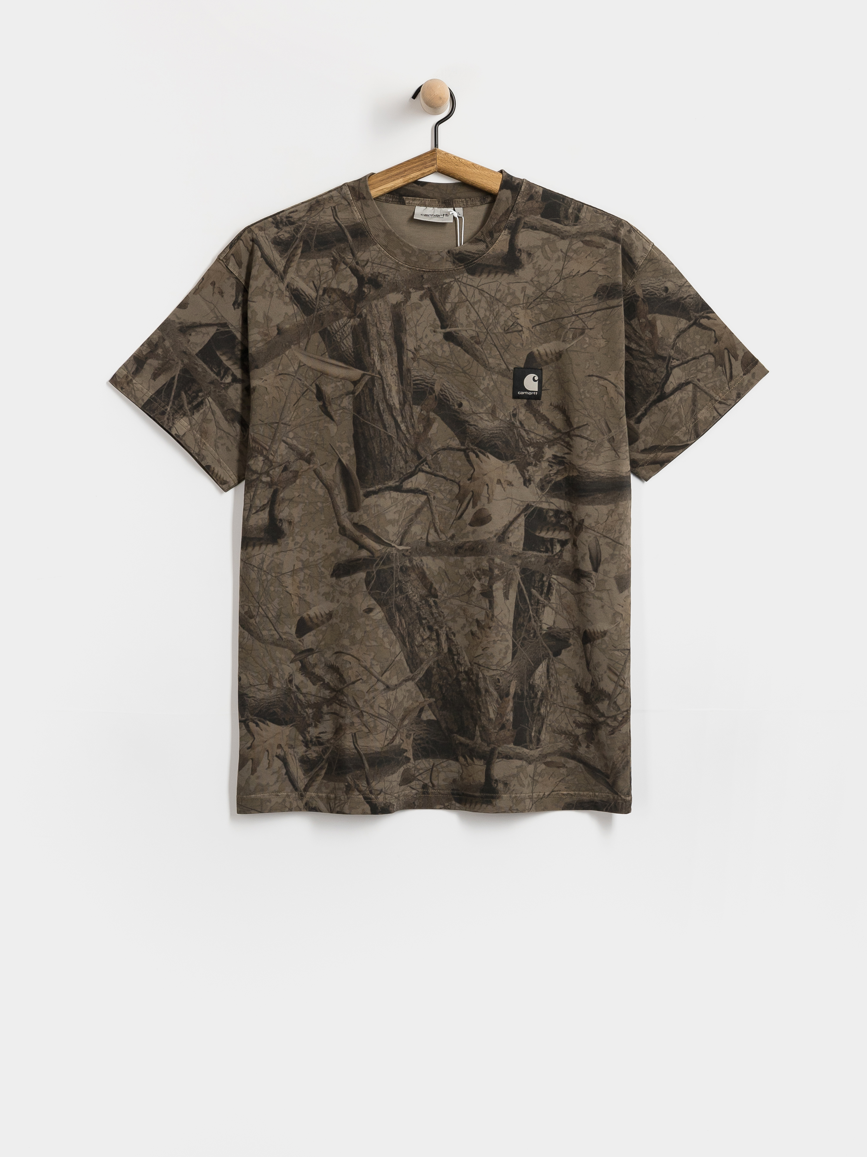 Футболка Carhartt WIP Feather Tree (camo feather tree khaki/shungite/garment dyed)