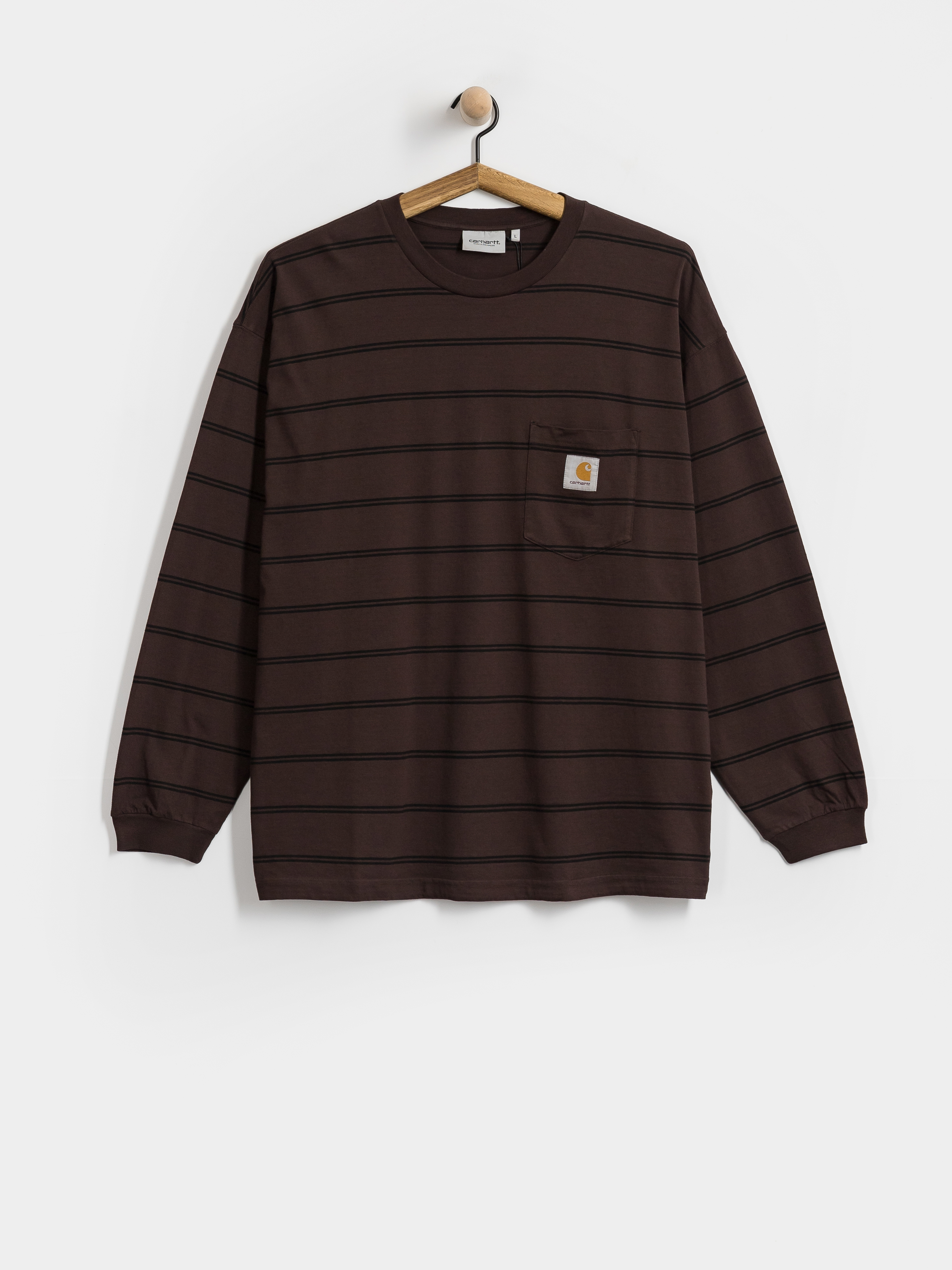 Лонгслів Carhartt WIP Cardona Pocket (cardona stripe natural/palisander/garment dyed)