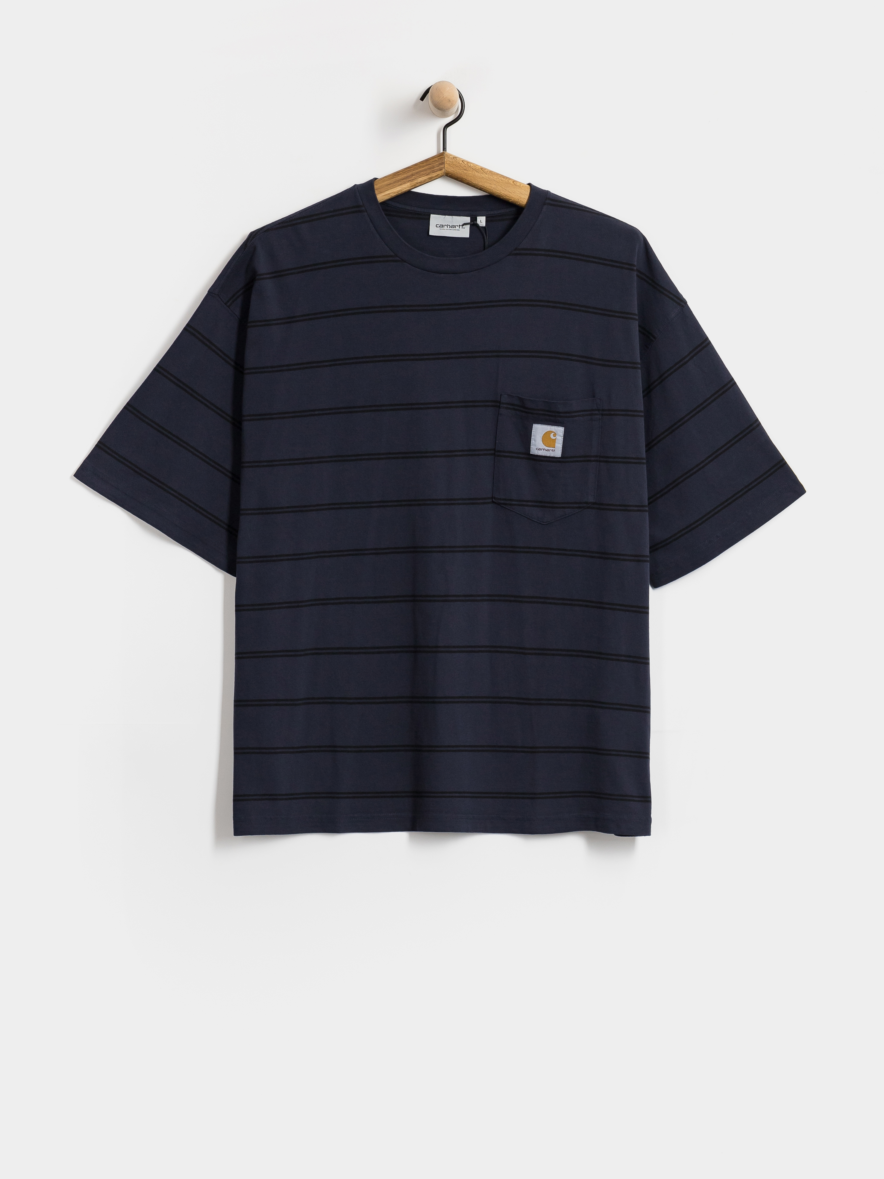 Футболка Carhartt WIP Cardona Pocket (cardona stripe natural/dark navy/garment dyed)