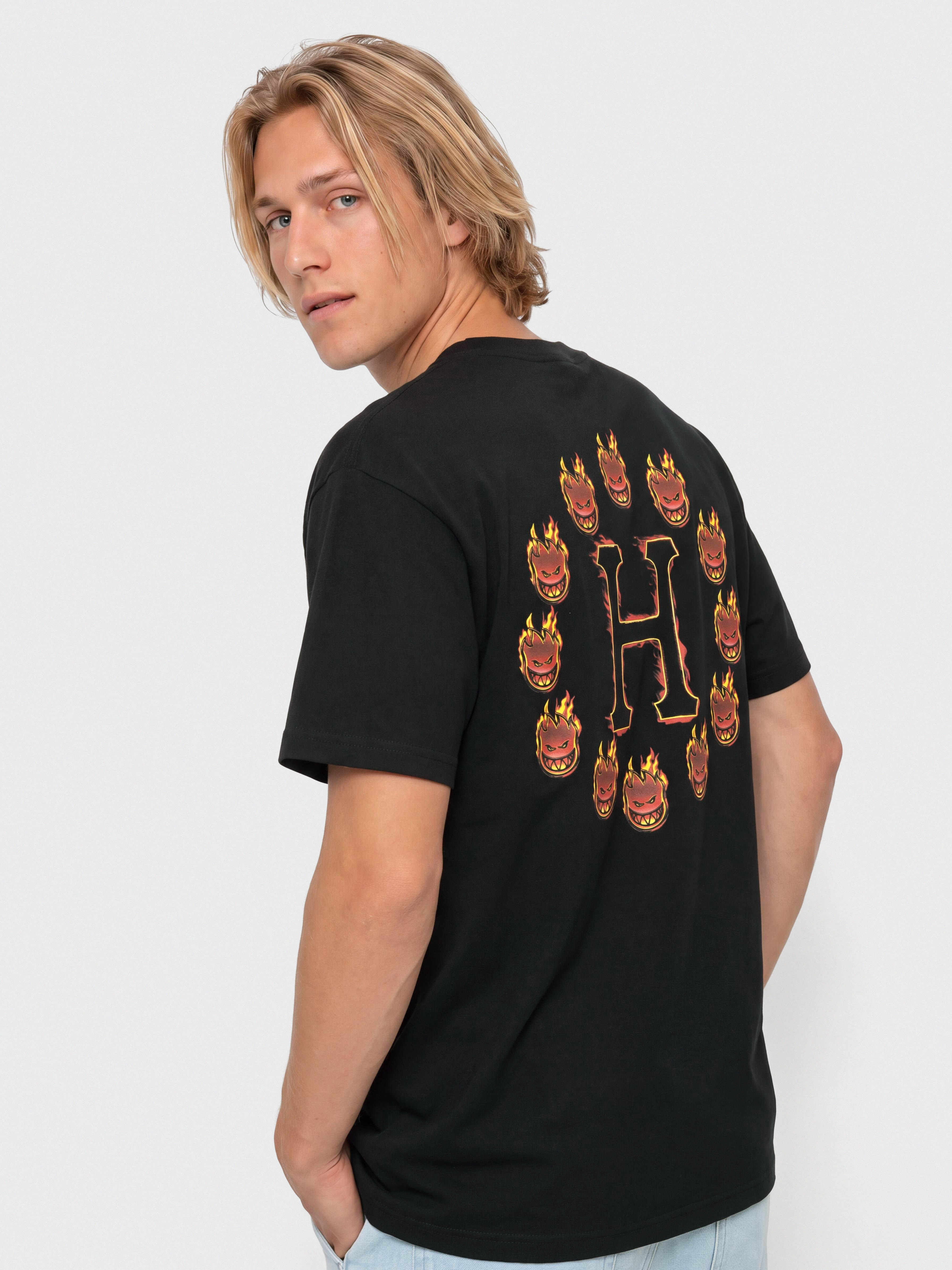 Футболка HUF X Spitfire Flame Galaxies (black)