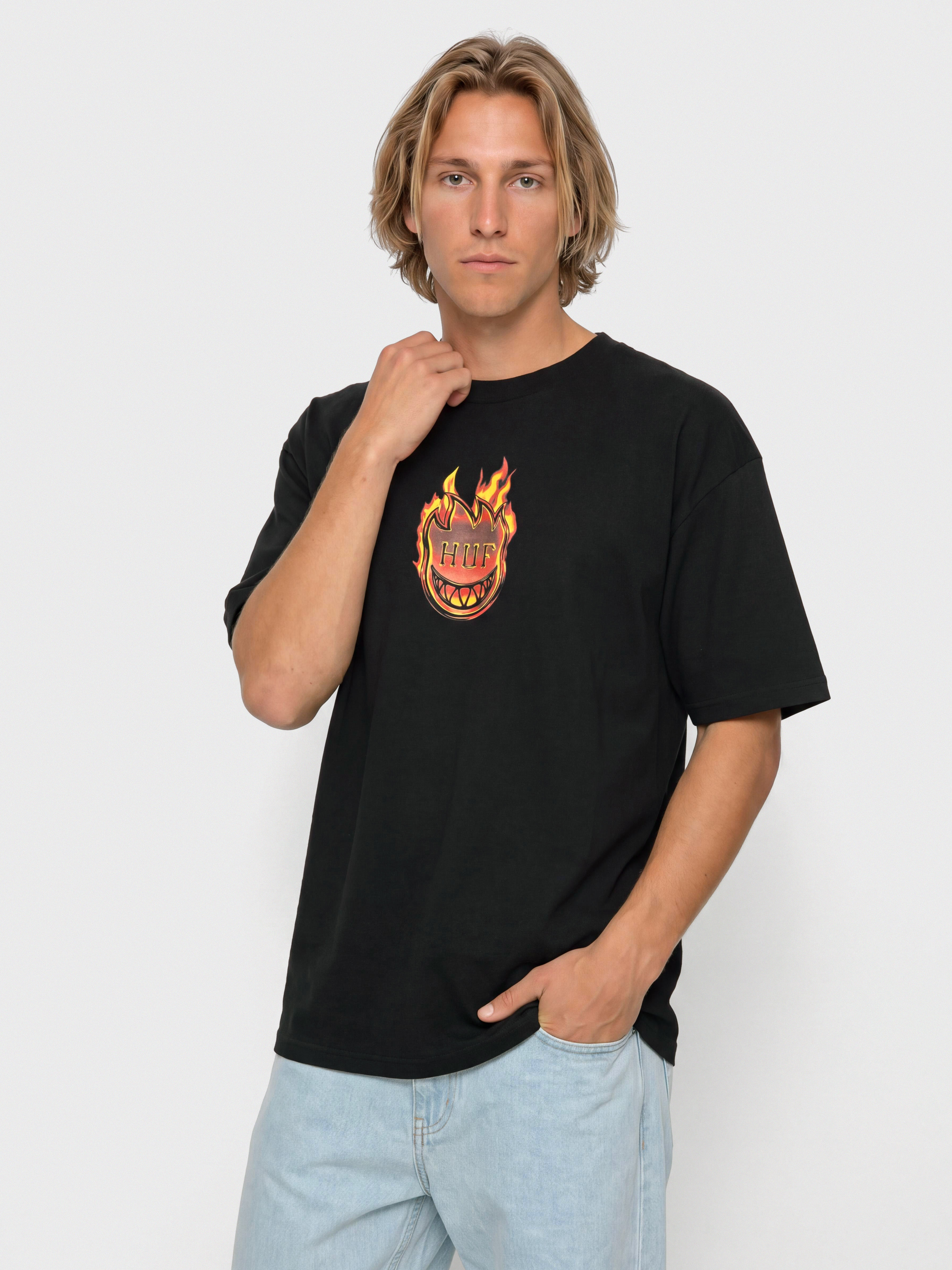 Футболка HUF X Spitfire Flame Galaxies (black)