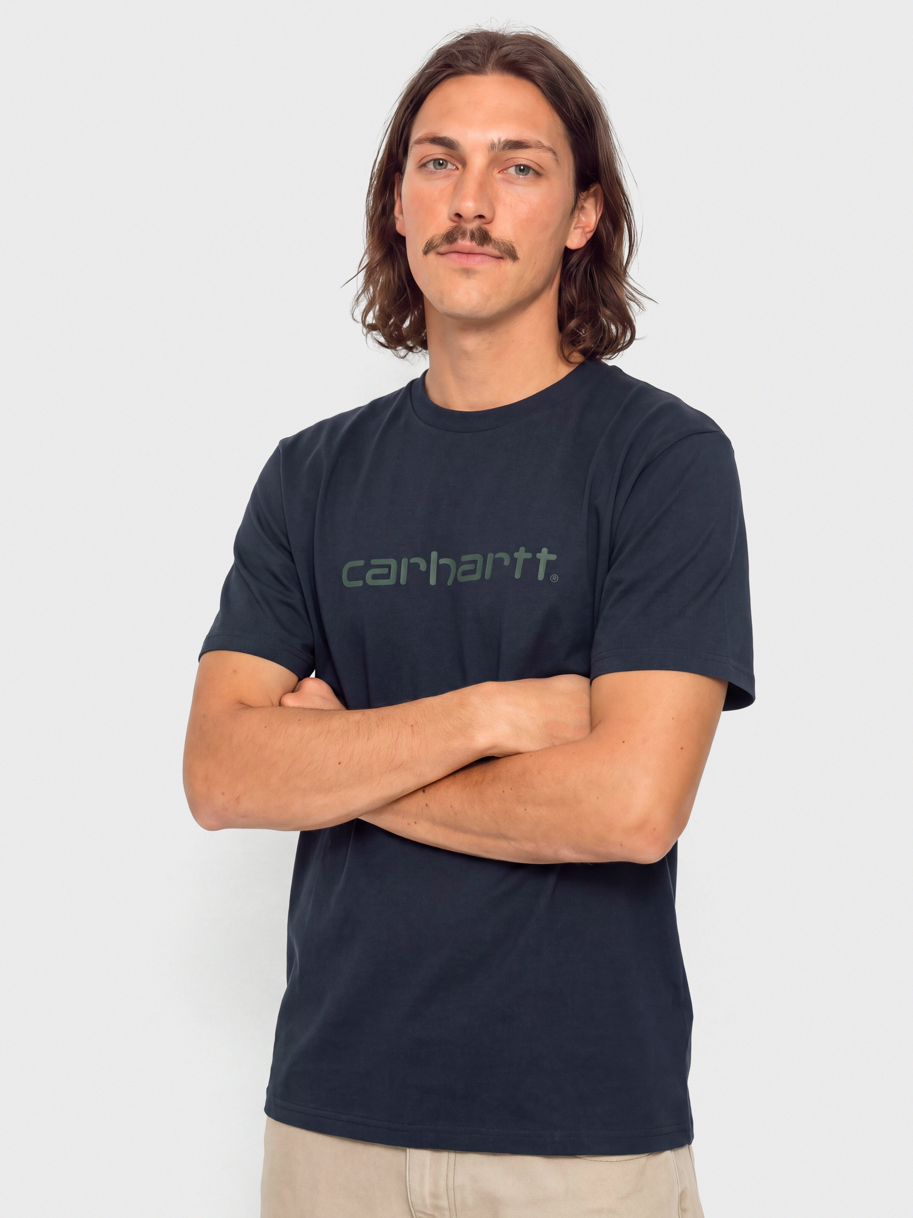 Футболка Carhartt WIP Script (dark navy/dark scarab)