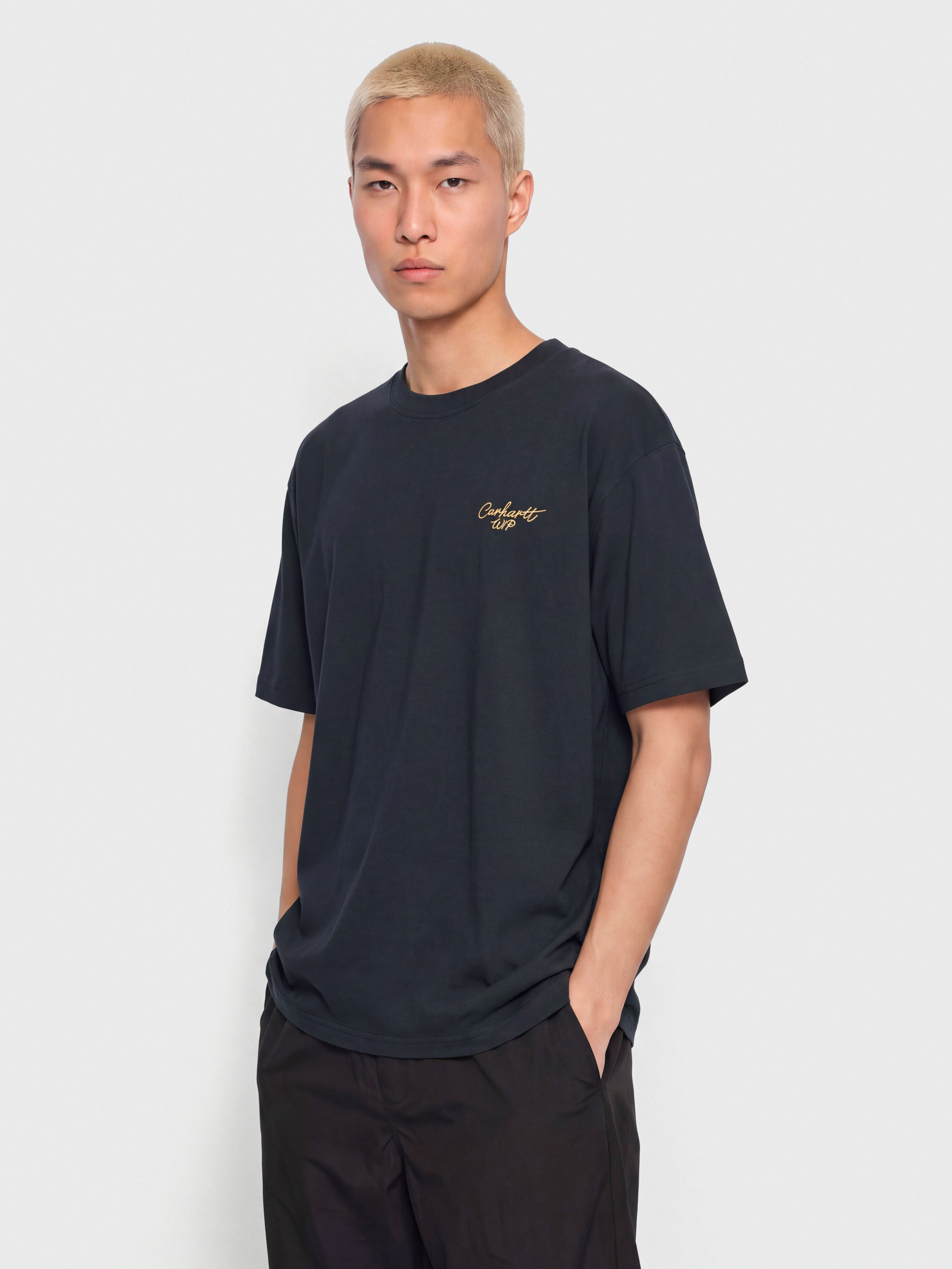Футболка Carhartt WIP Signature Script (dark navy/wip dusty h)
