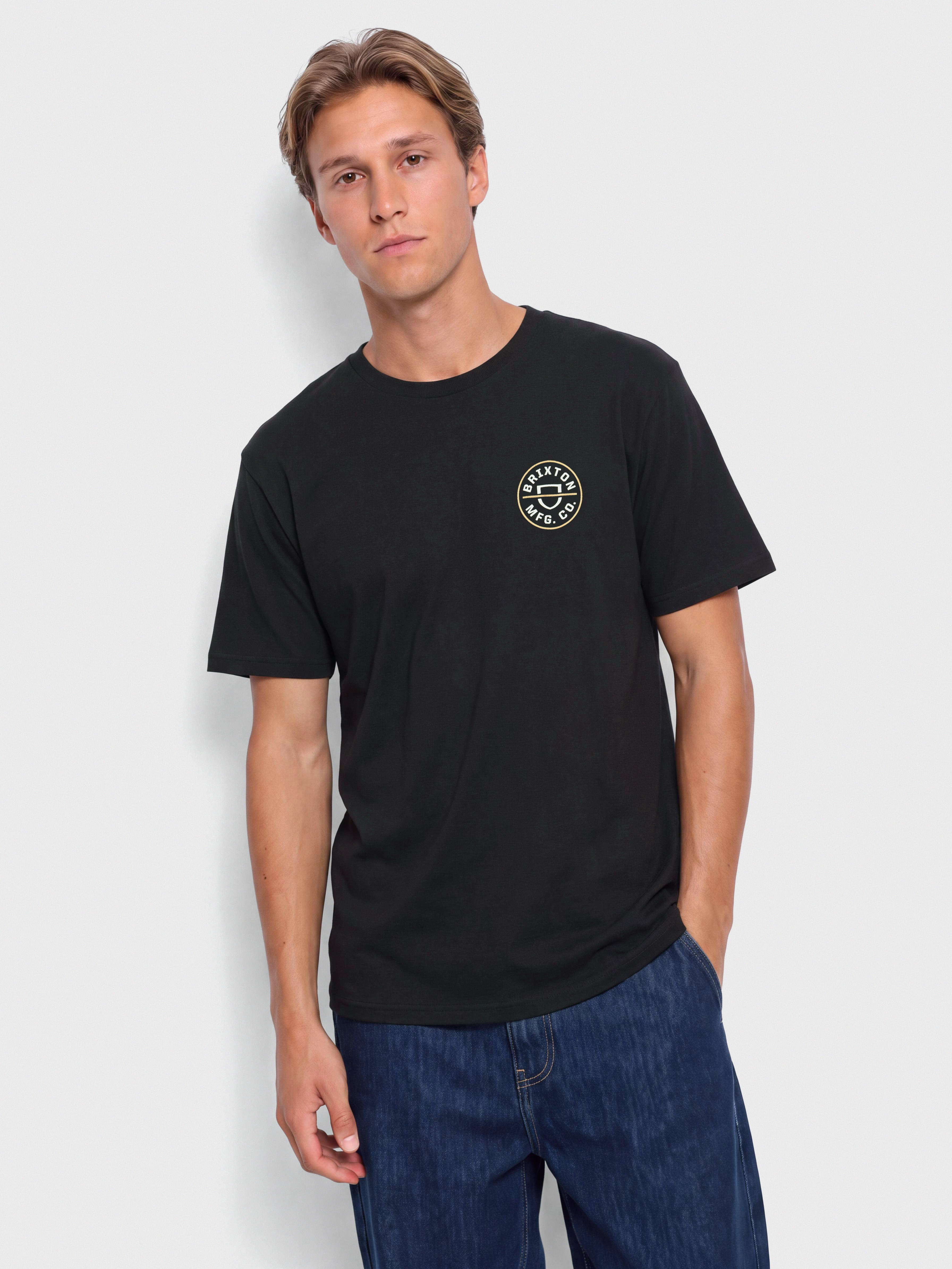 Футболка Brixton Oath V Stt (black/off white/copper)