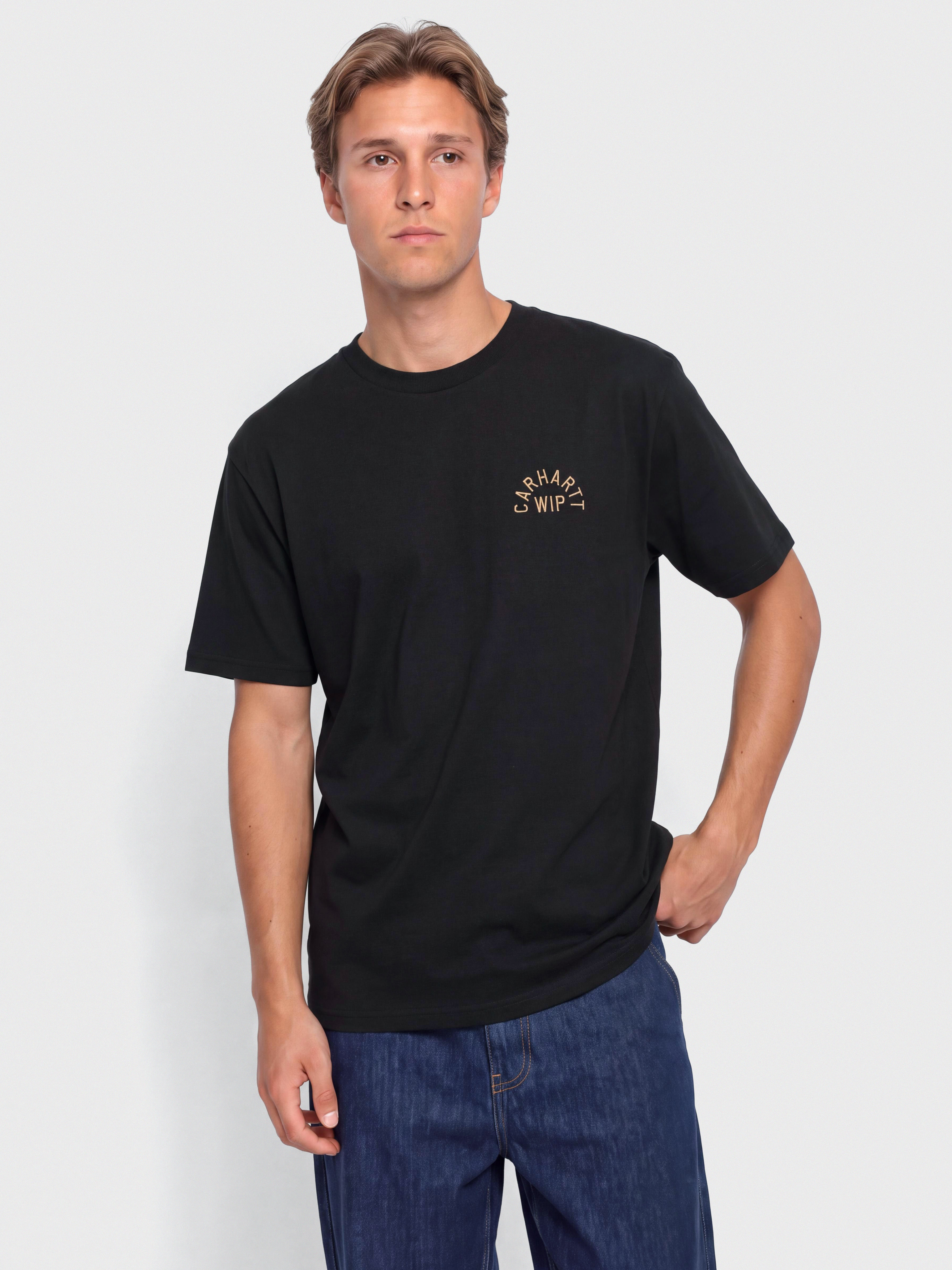 Футболка Carhartt WIP Arch Script (black/wip h brown)