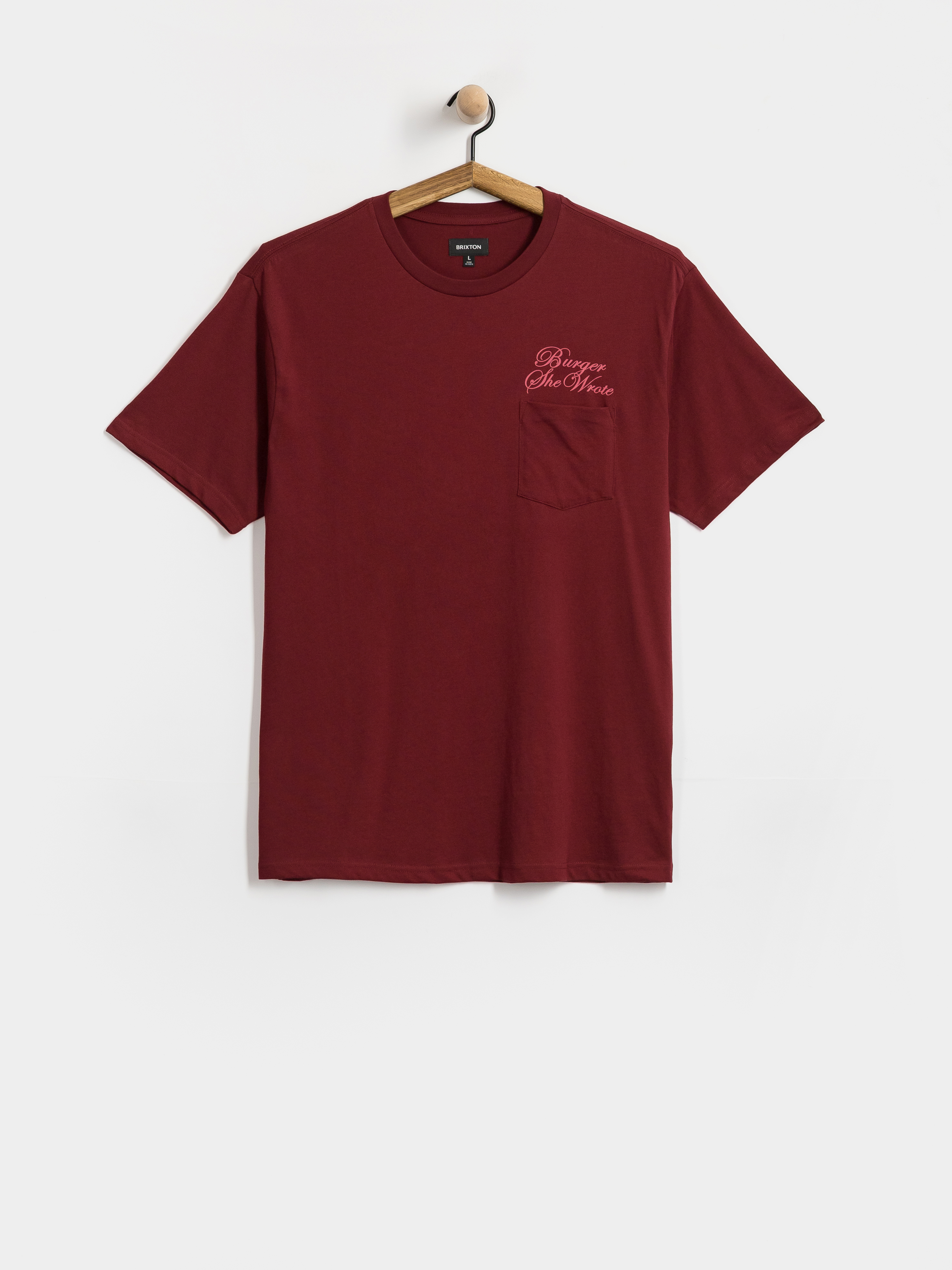 Футболка Brixton Burger She Wrote Pocket (burgundy)