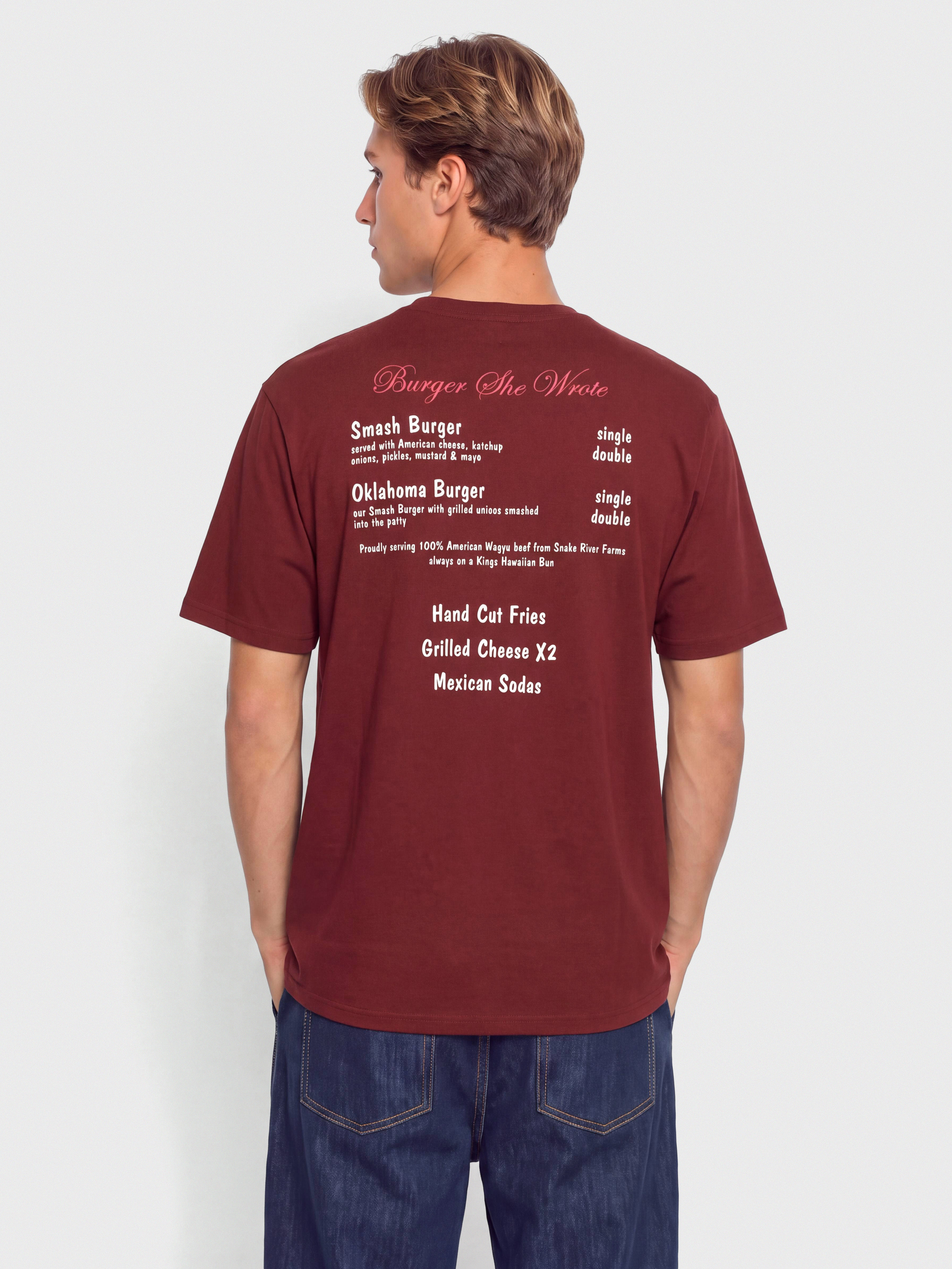 Футболка Brixton Burger She Wrote Pocket (burgundy)