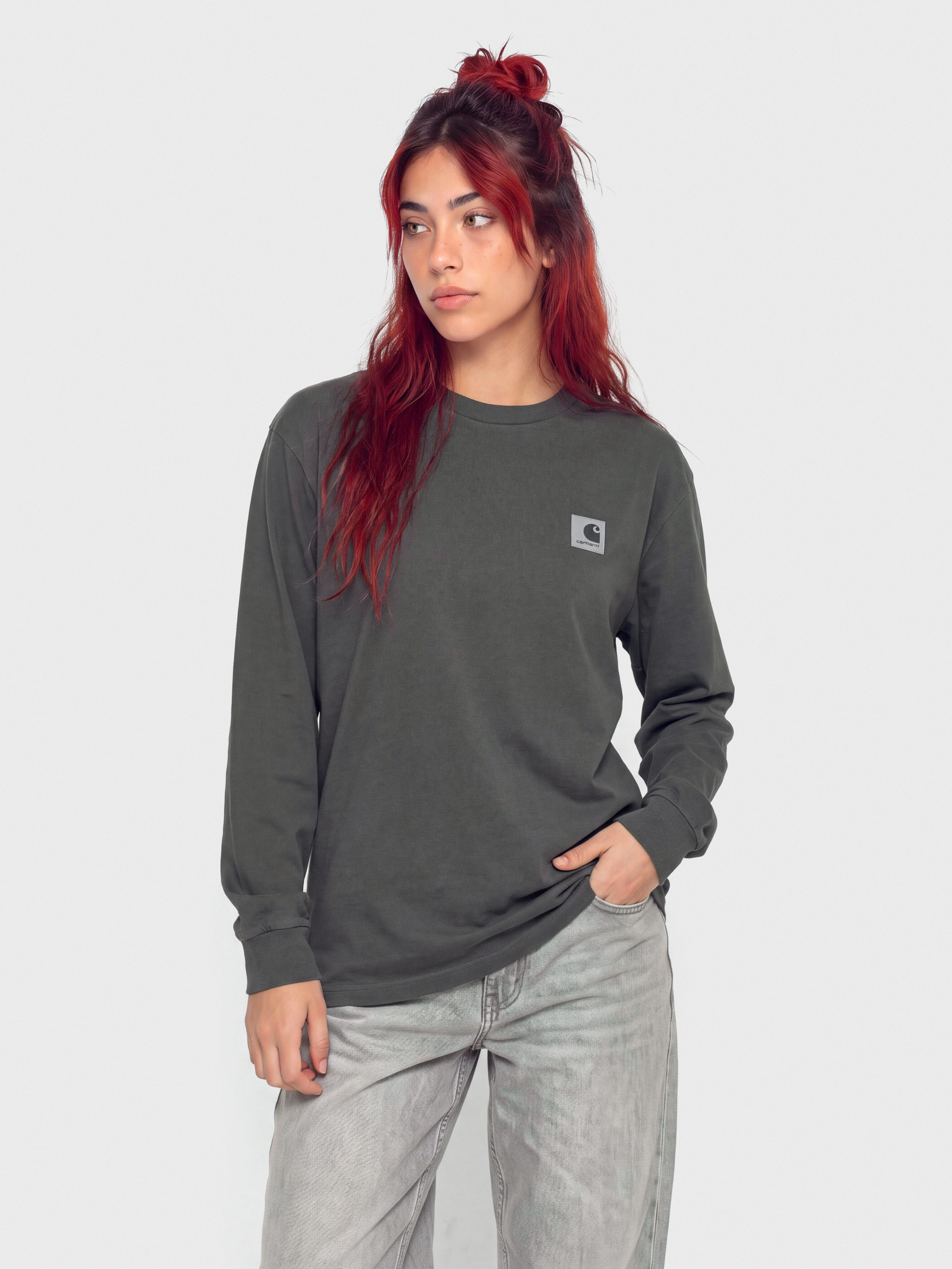 Лонгслів Carhartt WIP Nelson Wmn (black/garment dyed)
