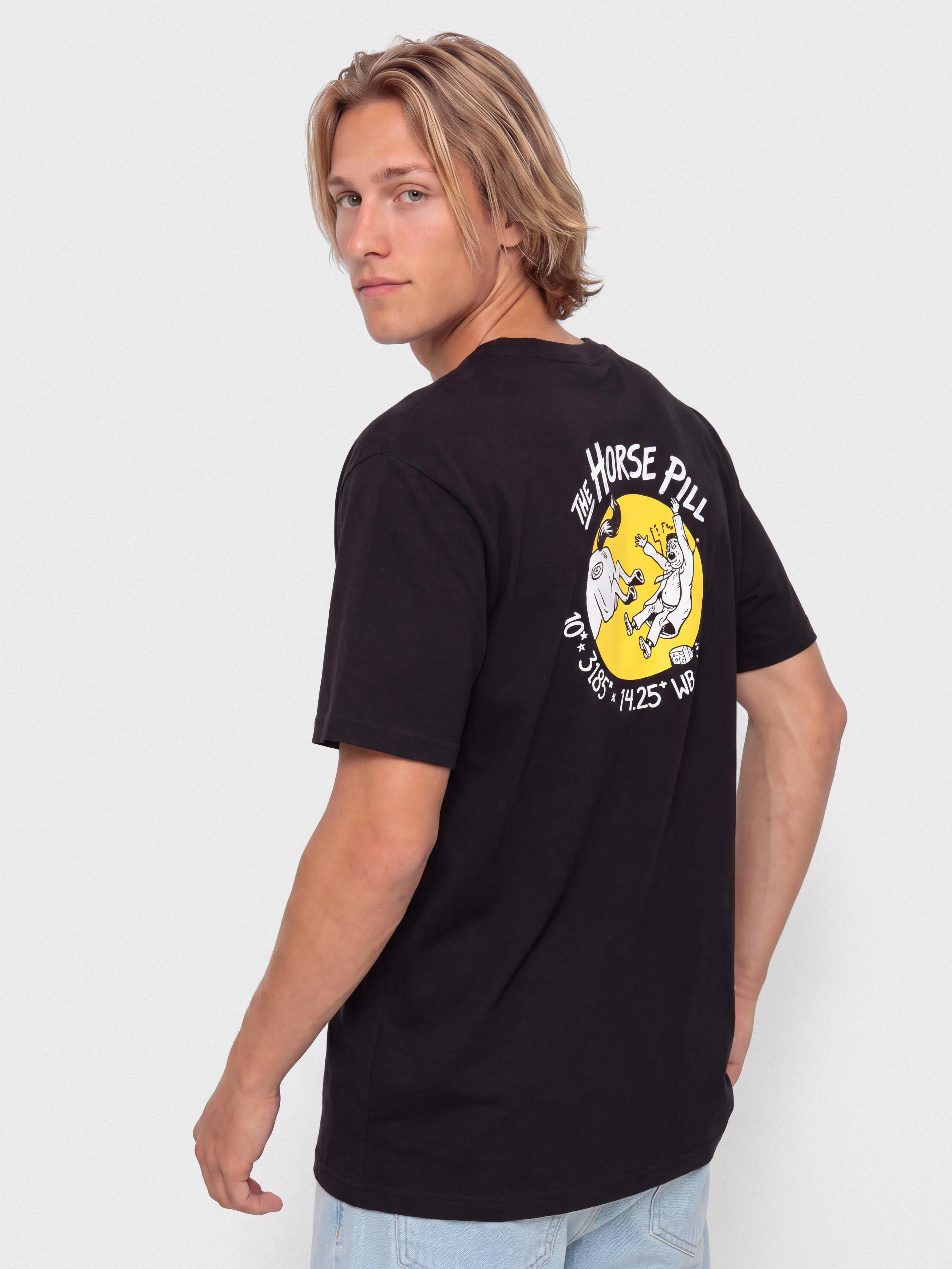 Футболка Antihero Horse Pill (black w/yellow&white prints)