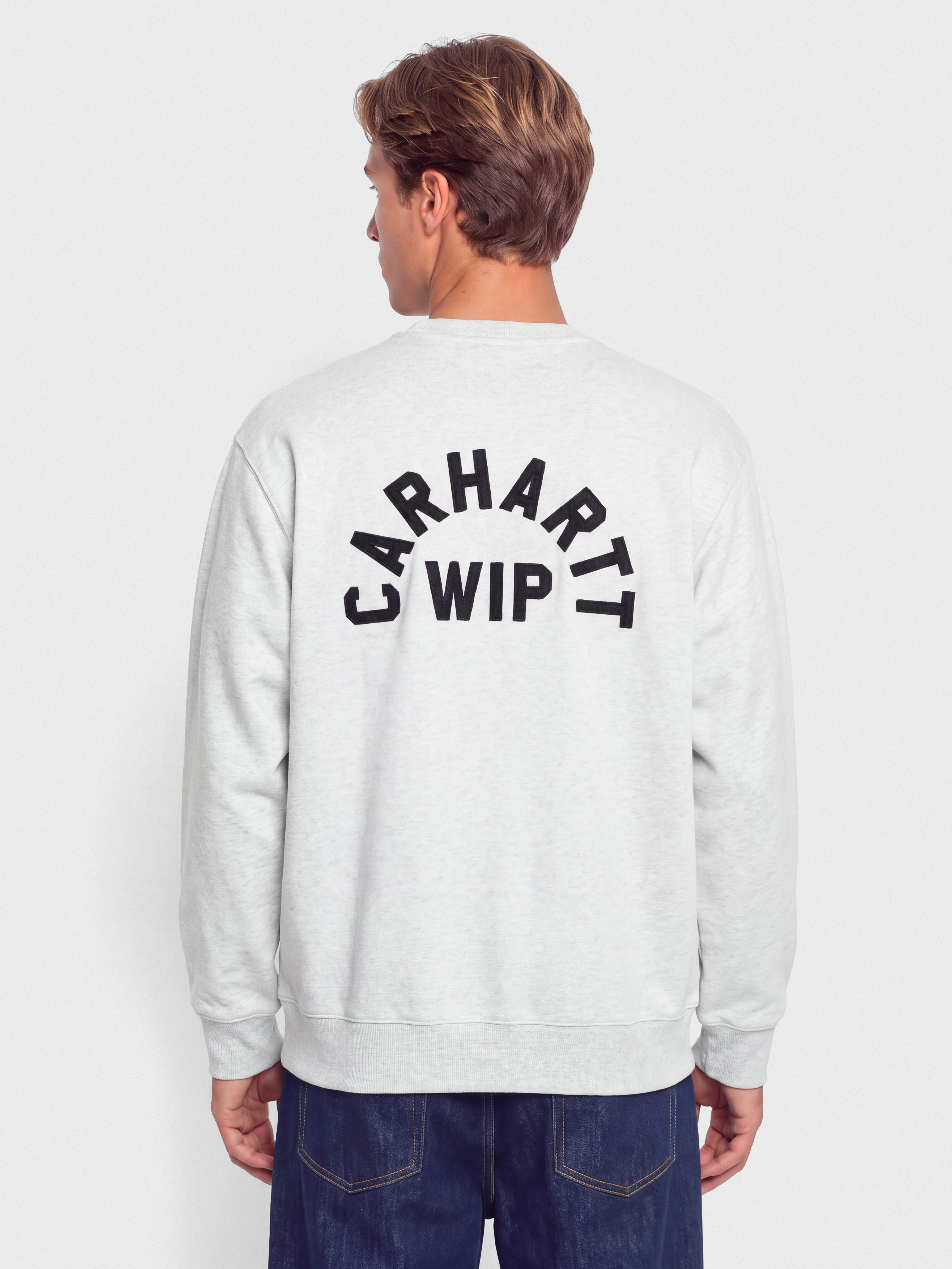 Світшот Carhartt WIP Arch Script (ash heather/dark navy/stone washed)