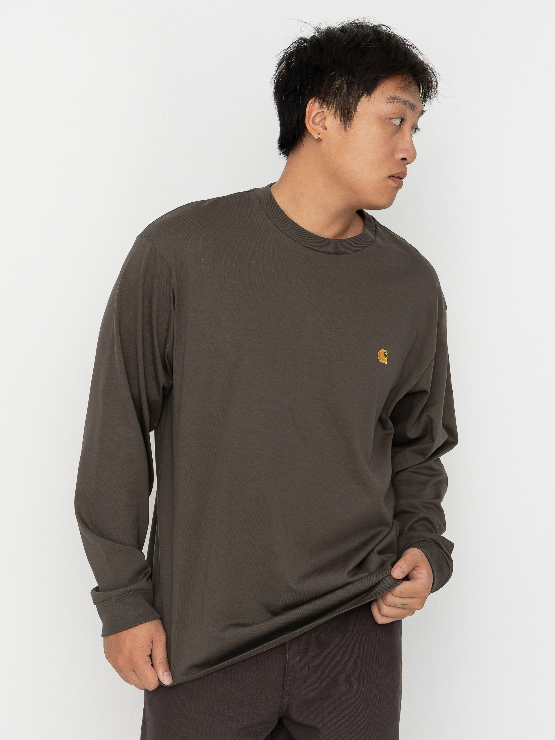 Лонгслів Carhartt WIP Chase (shungite/gold)