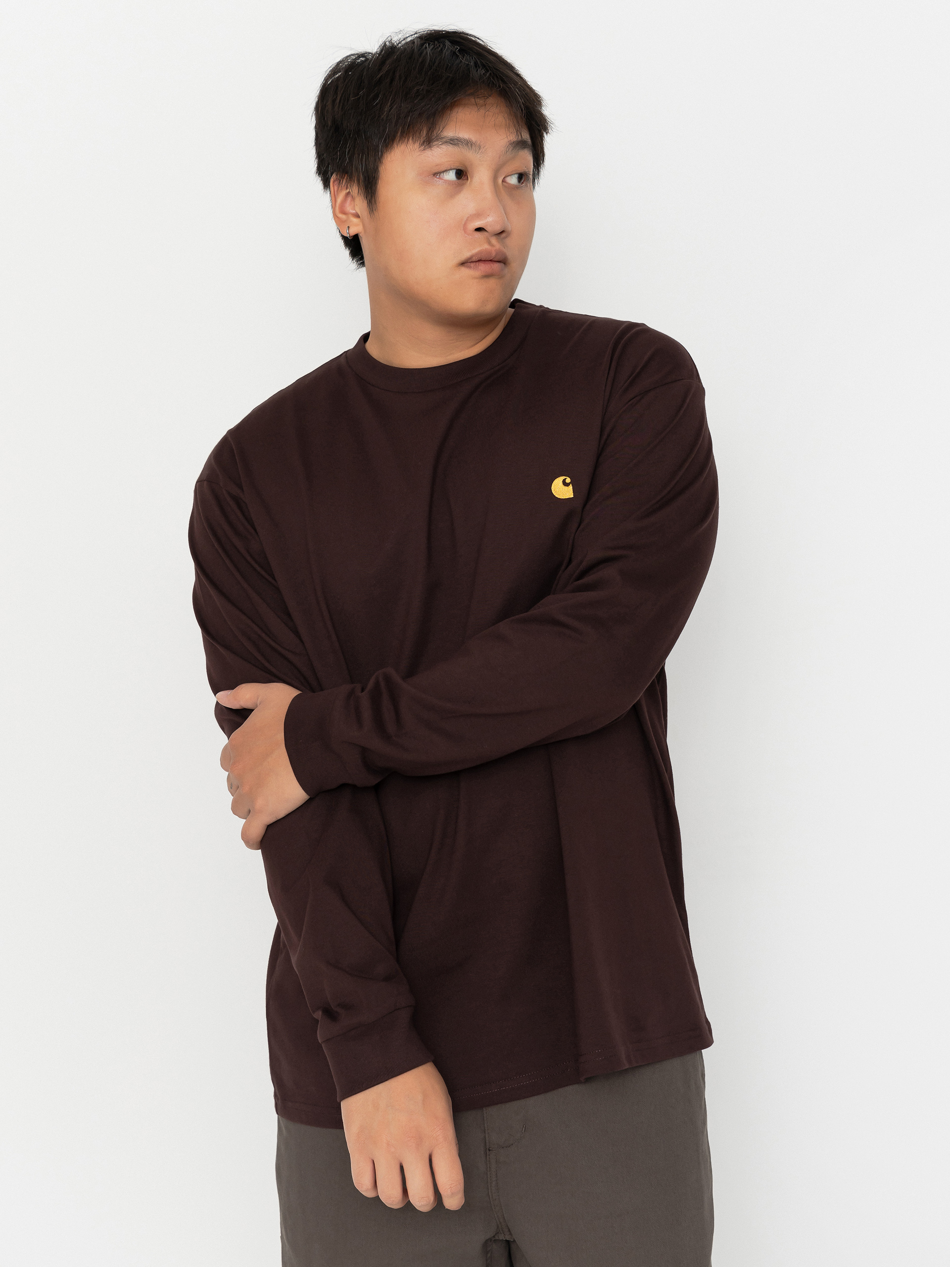 Лонгслів Carhartt WIP Chase (palisander/gold)