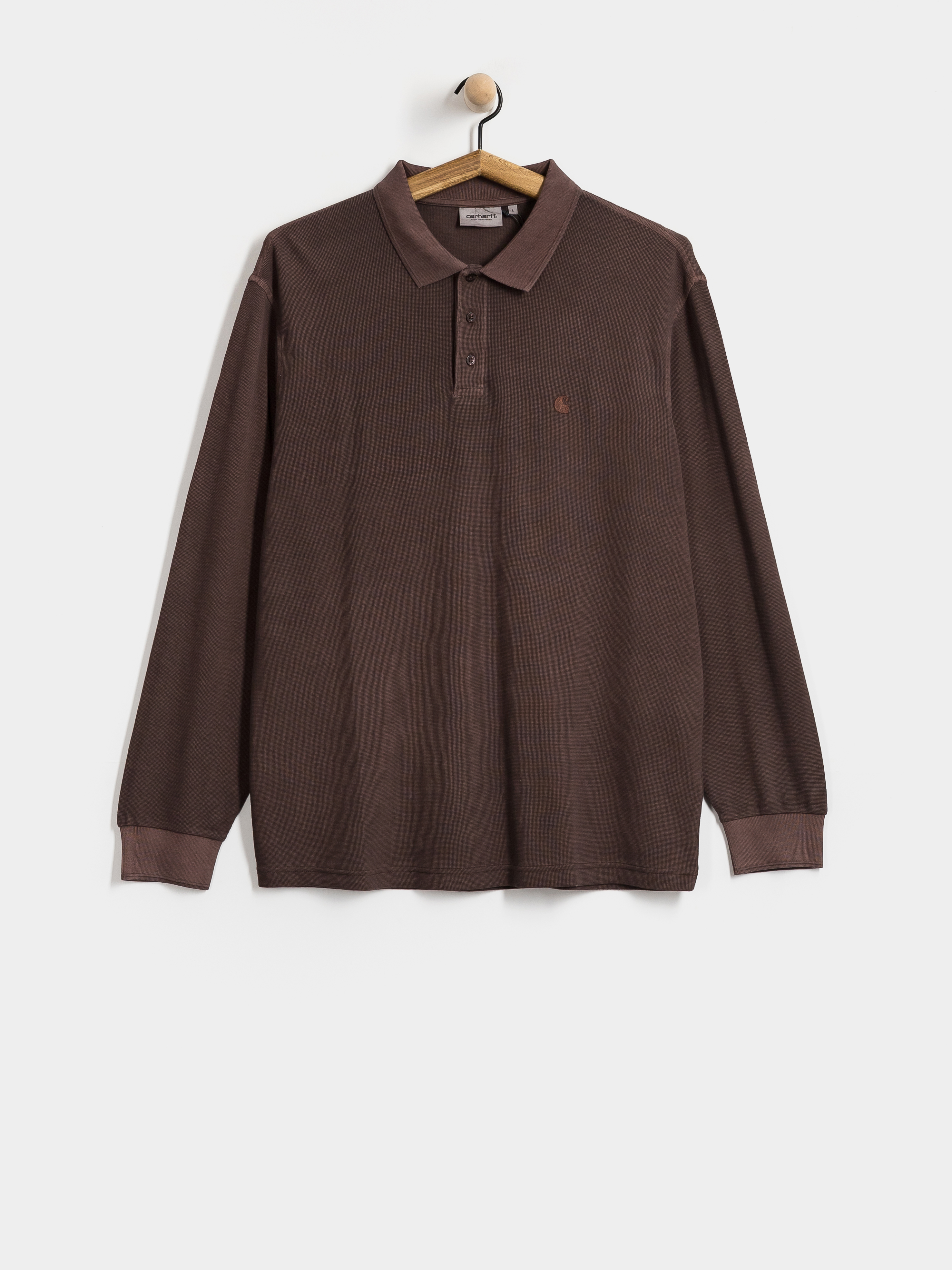Лонгслів Carhartt WIP Waffle Rugby (palisander/garment dyed)