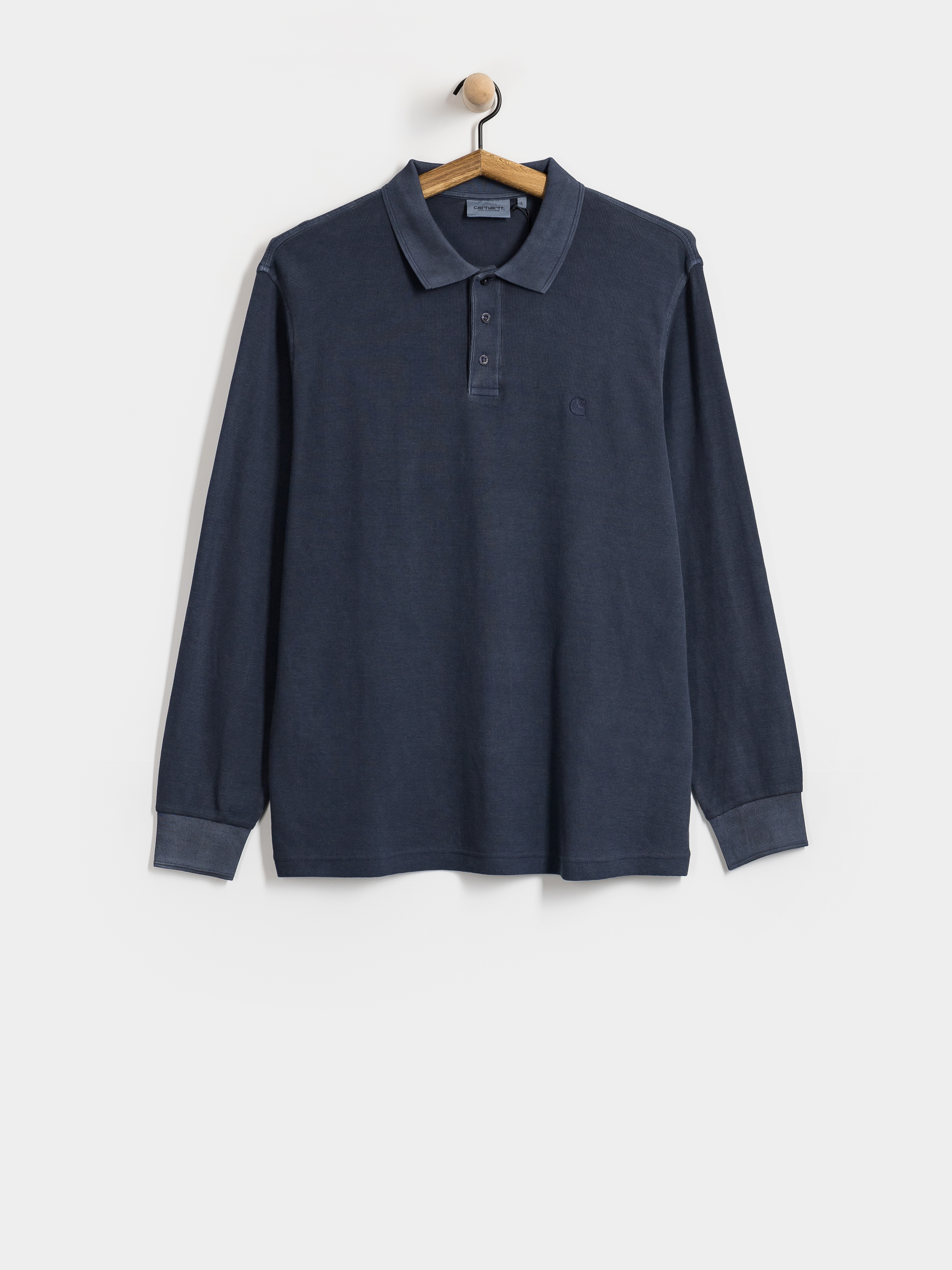 Лонгслів Carhartt WIP Waffle Rugby (dark navy/garment dyed)